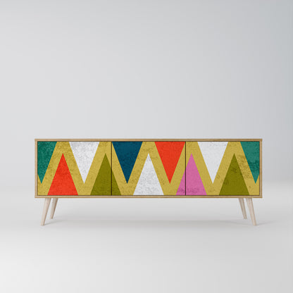 COLORFUL TRIANGLES 3-Door TV Cabinet