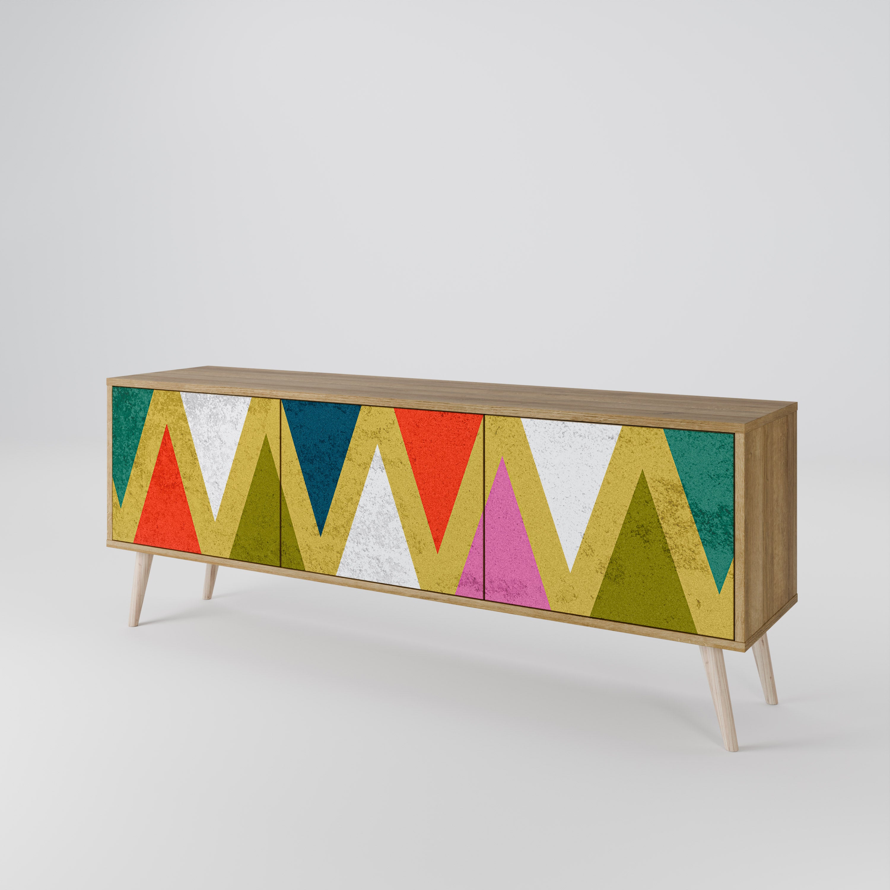 COLORFUL TRIANGLES 3-Door TV Cabinet