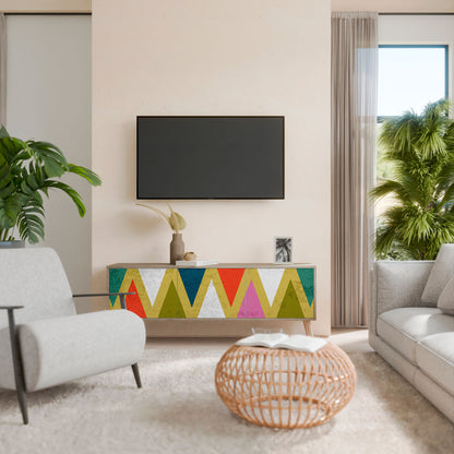 COLORFUL TRIANGLES 3-Door TV Cabinet