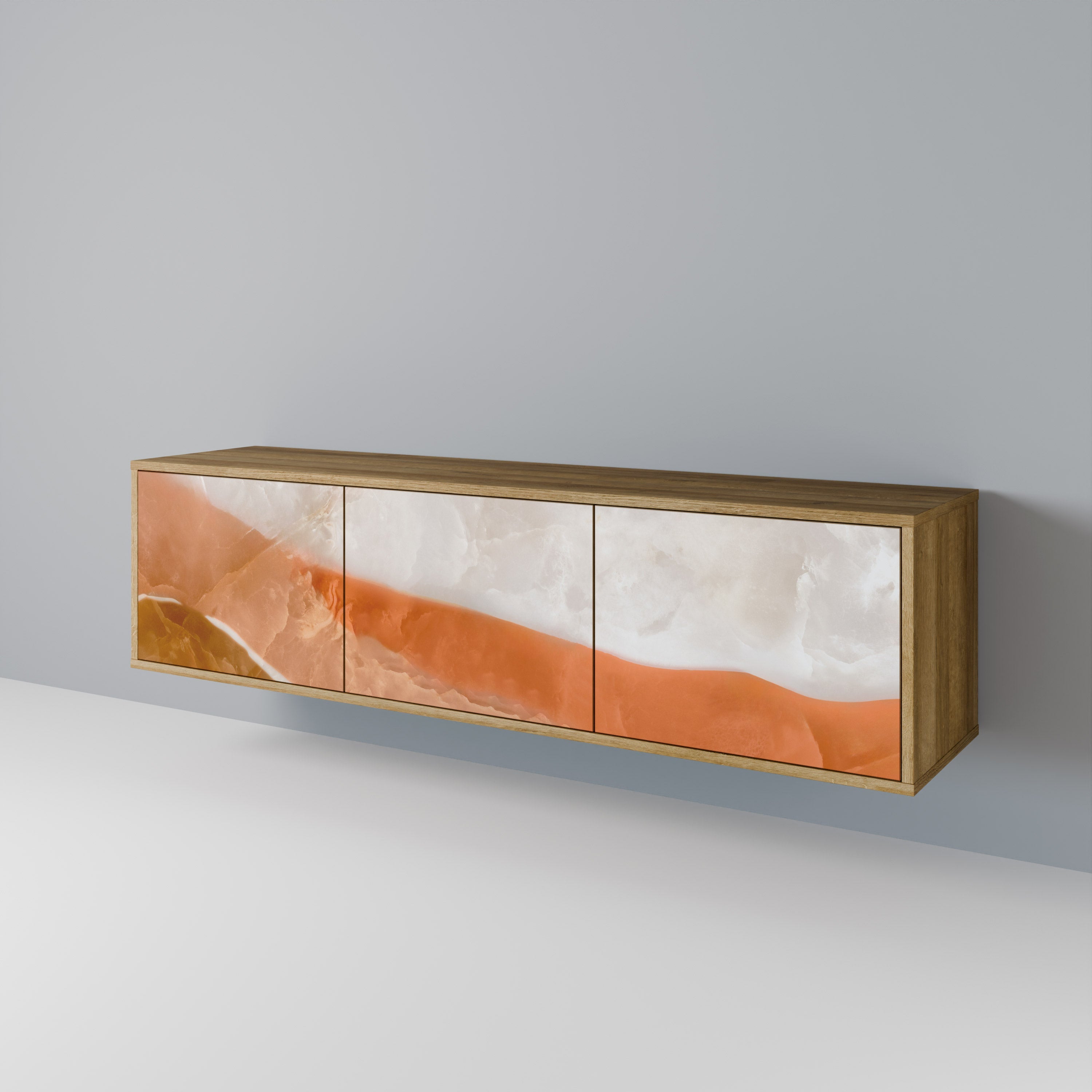 Meuble TV 3 portes SANDHILLS SPLENDOUR effet chêne