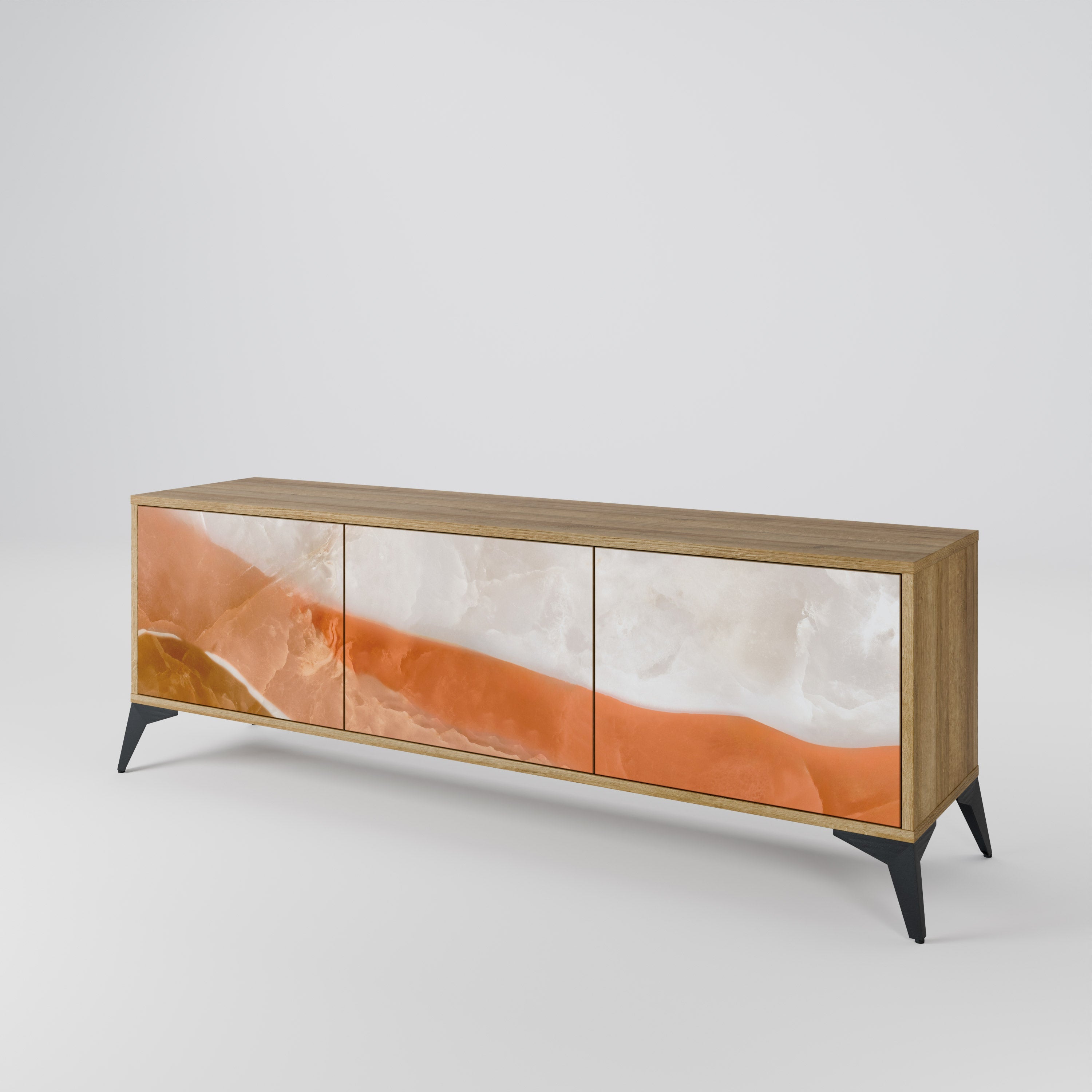 Meuble TV 3 portes SANDHILLS SPLENDOUR effet chêne