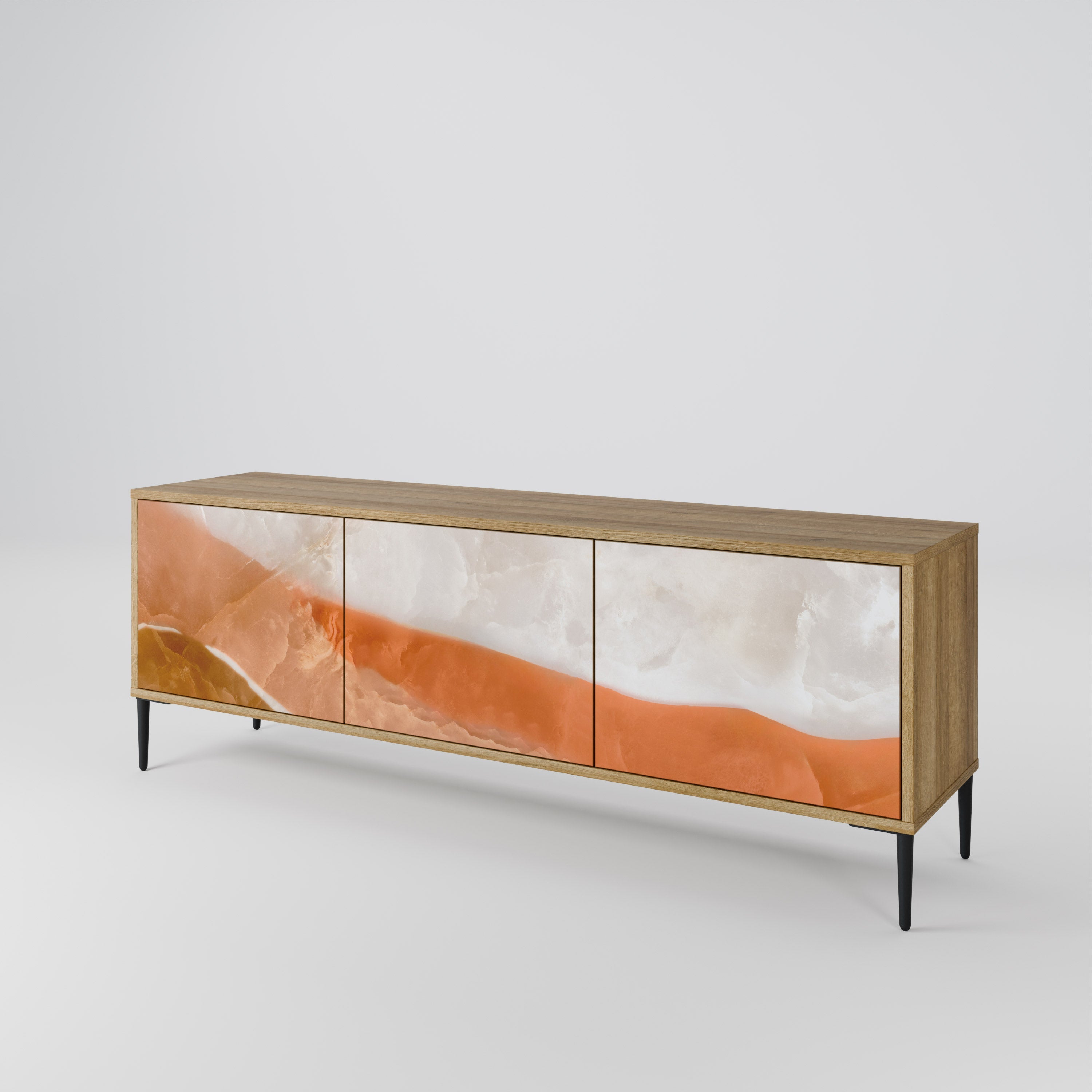 Meuble TV 3 portes SANDHILLS SPLENDOUR effet chêne