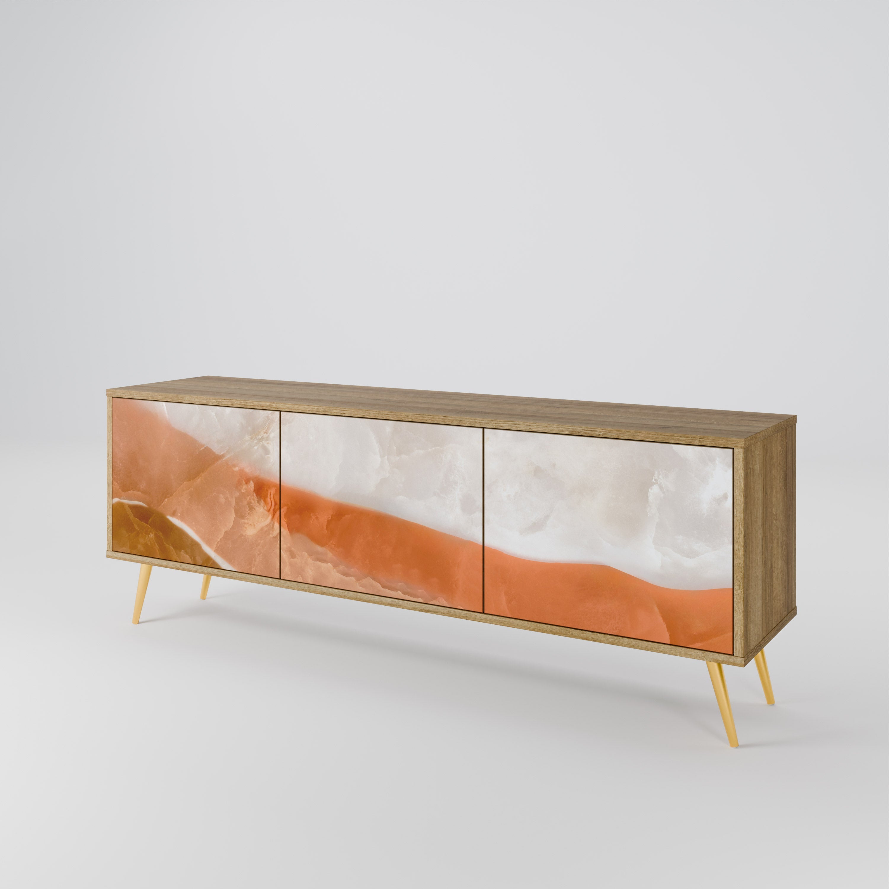 Meuble TV 3 portes SANDHILLS SPLENDOUR effet chêne