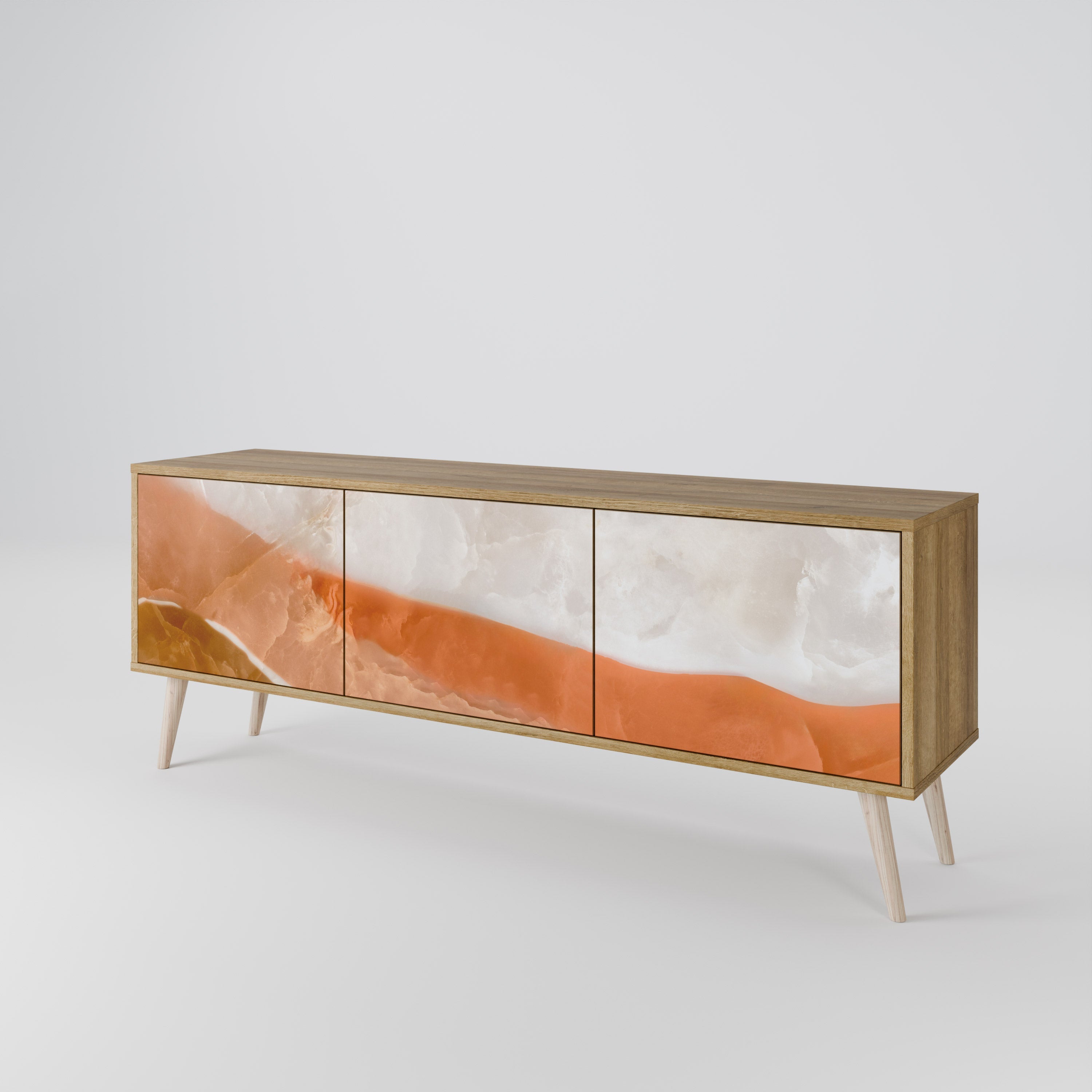 Meuble TV 3 portes SANDHILLS SPLENDOUR effet chêne