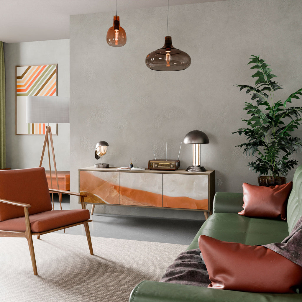 Meuble TV 3 portes SANDHILLS SPLENDOUR effet chêne