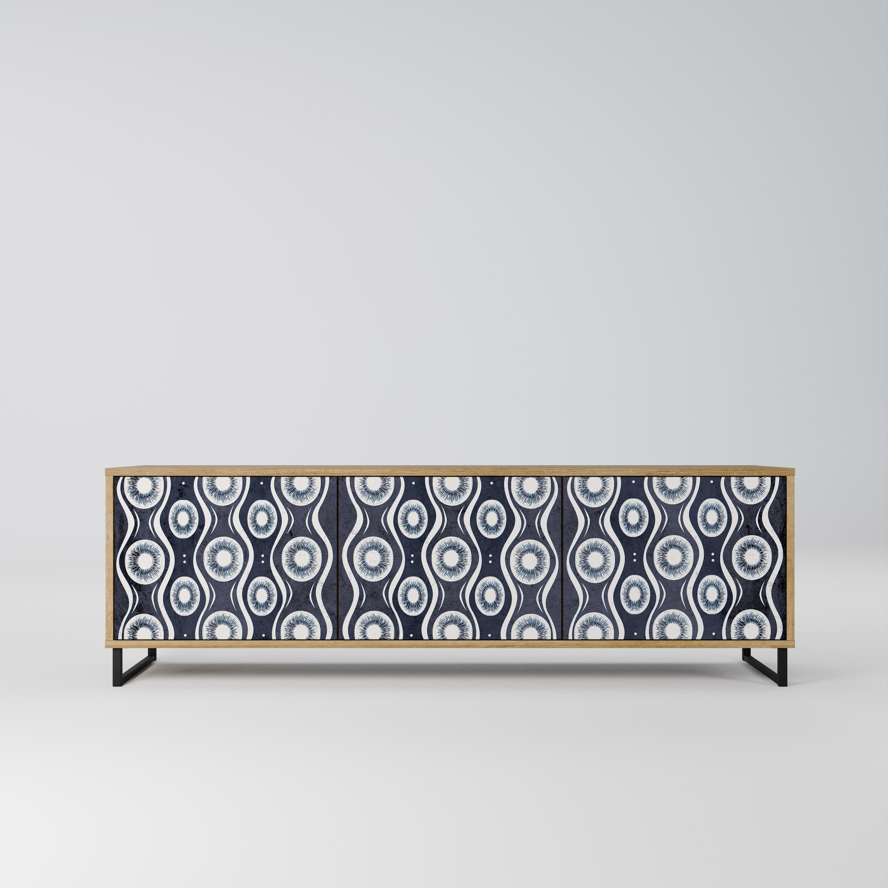 Meuble TV 3 portes GRAPHITE EYES effet chêne