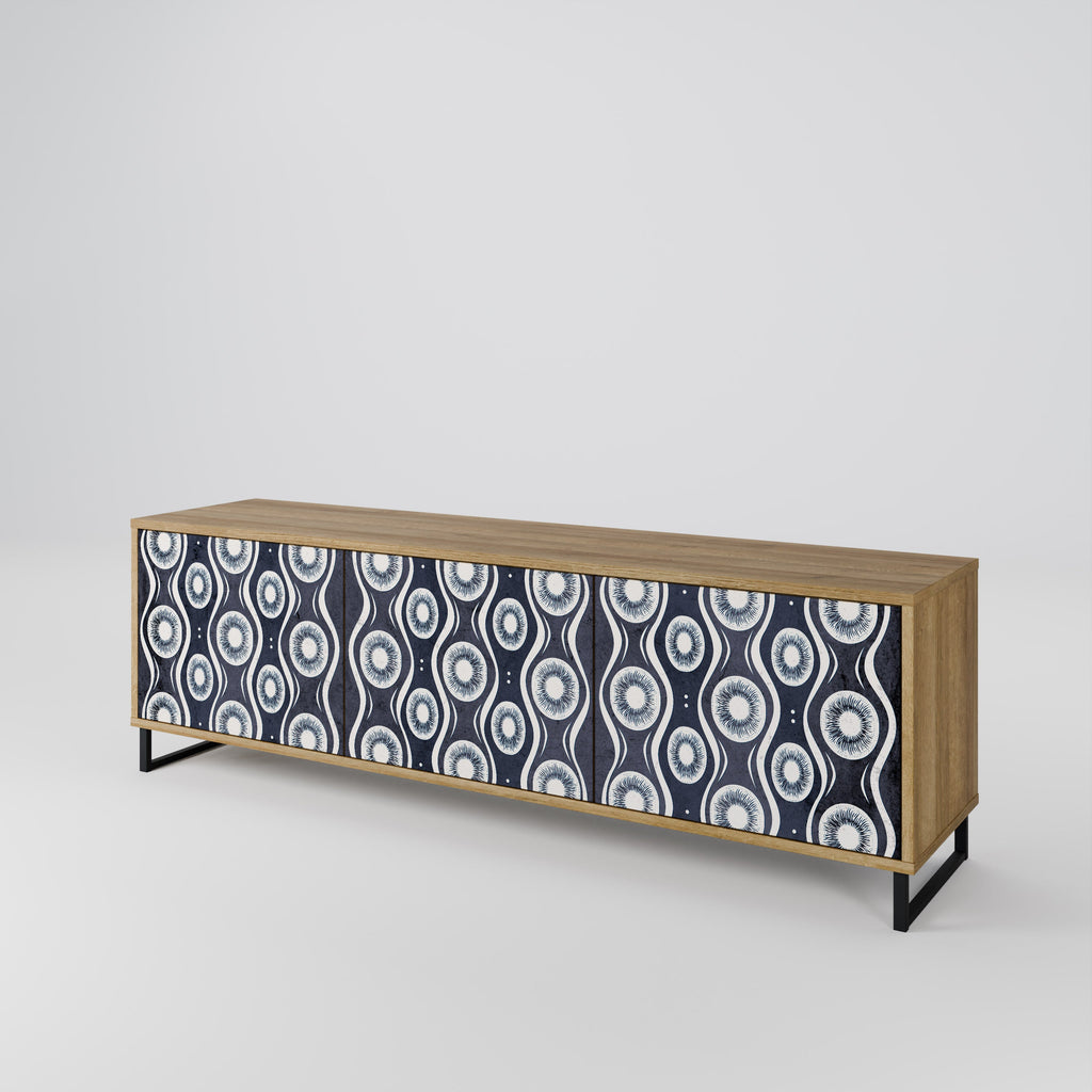 Meuble TV 3 portes GRAPHITE EYES effet chêne