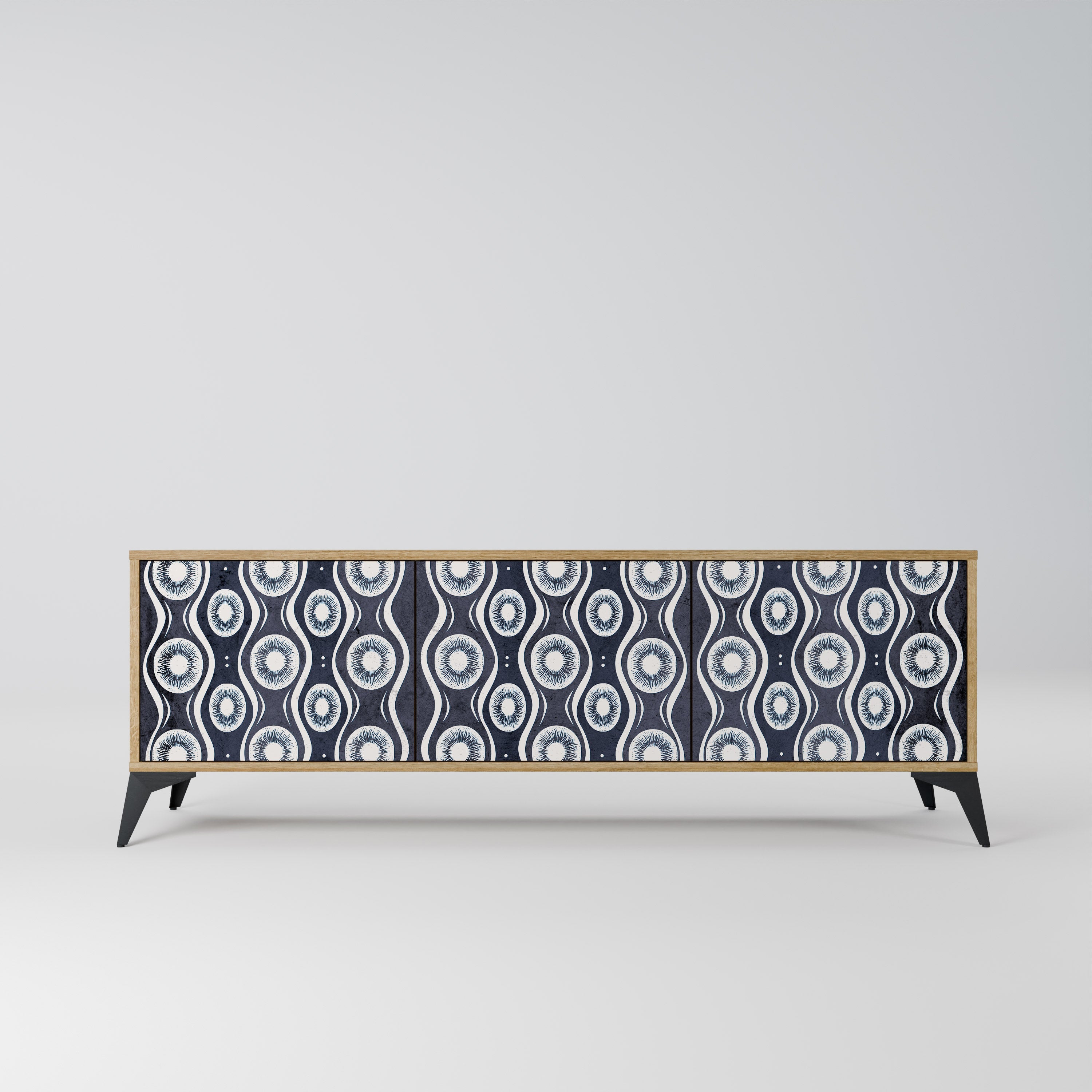 Meuble TV 3 portes GRAPHITE EYES effet chêne