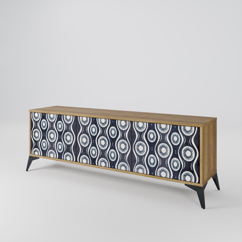 Meuble TV 3 portes GRAPHITE EYES effet chêne