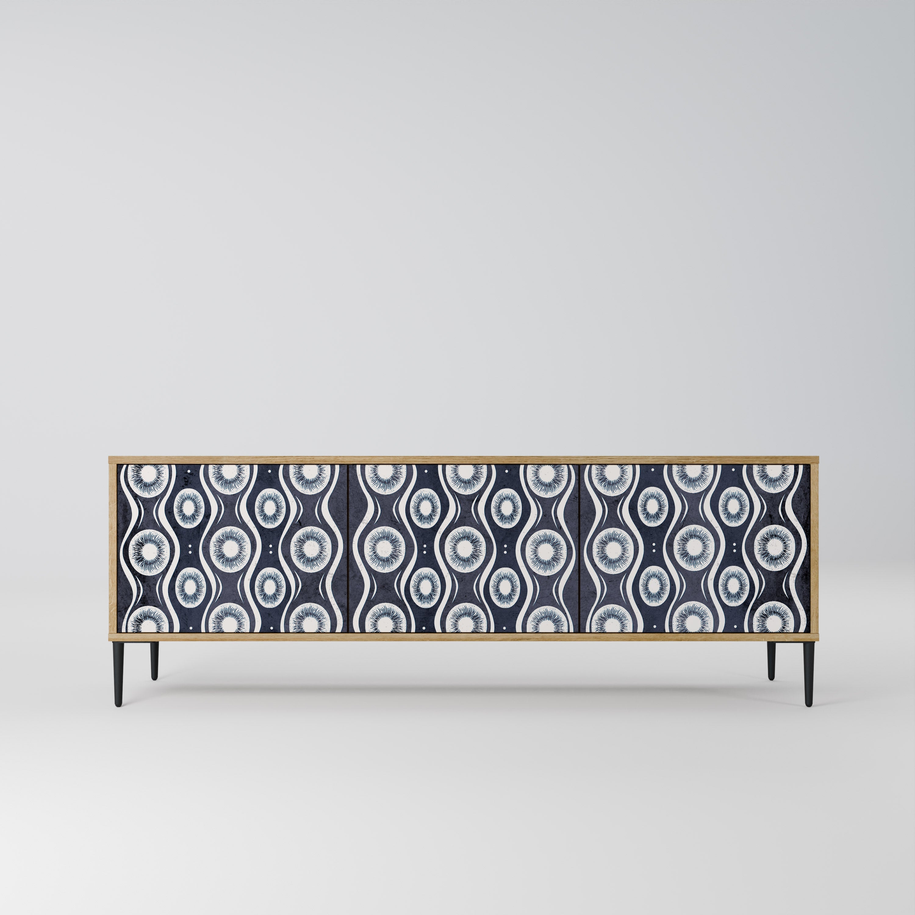 Meuble TV 3 portes GRAPHITE EYES effet chêne