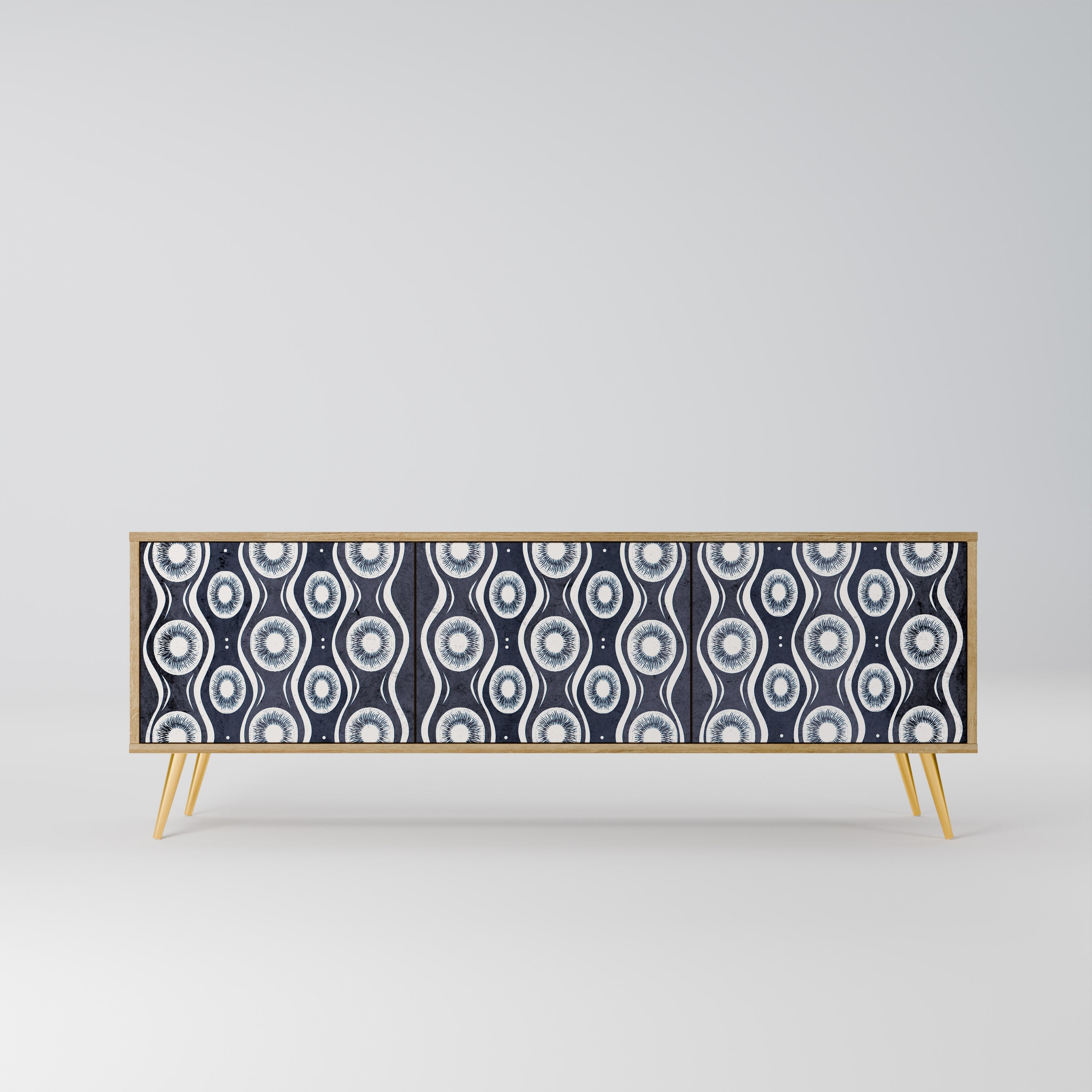 Meuble TV 3 portes GRAPHITE EYES effet chêne