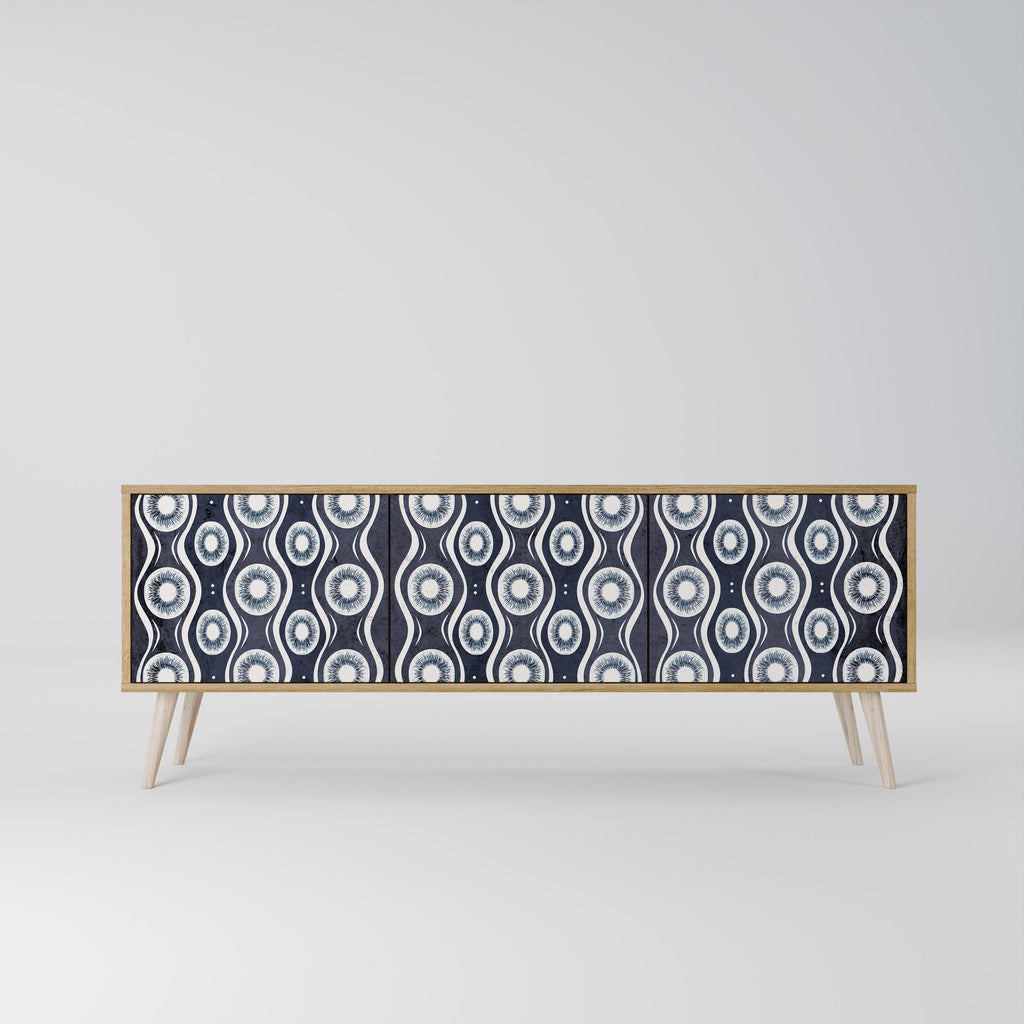 Meuble TV 3 portes GRAPHITE EYES effet chêne