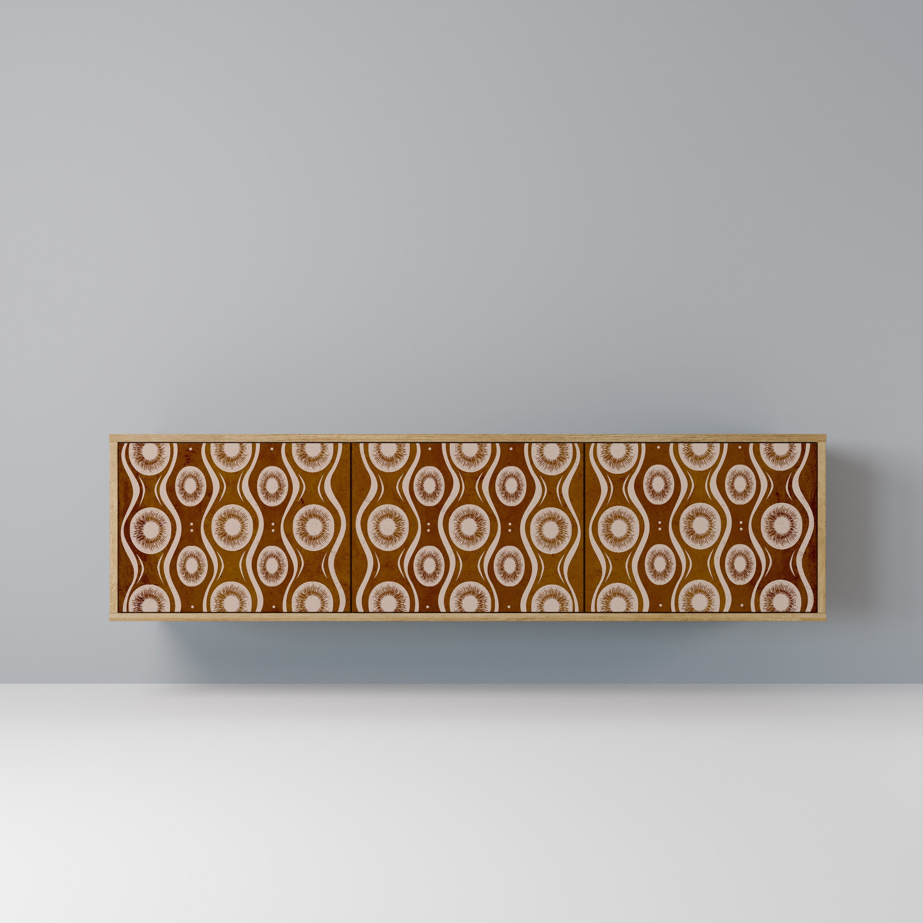 Meuble TV 3 portes BROWN EYES effet chêne