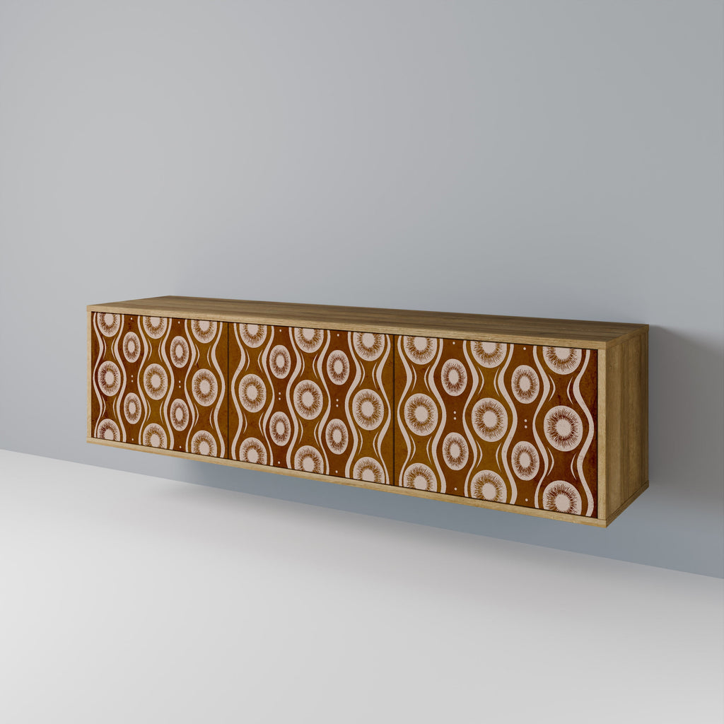 Meuble TV 3 portes BROWN EYES effet chêne