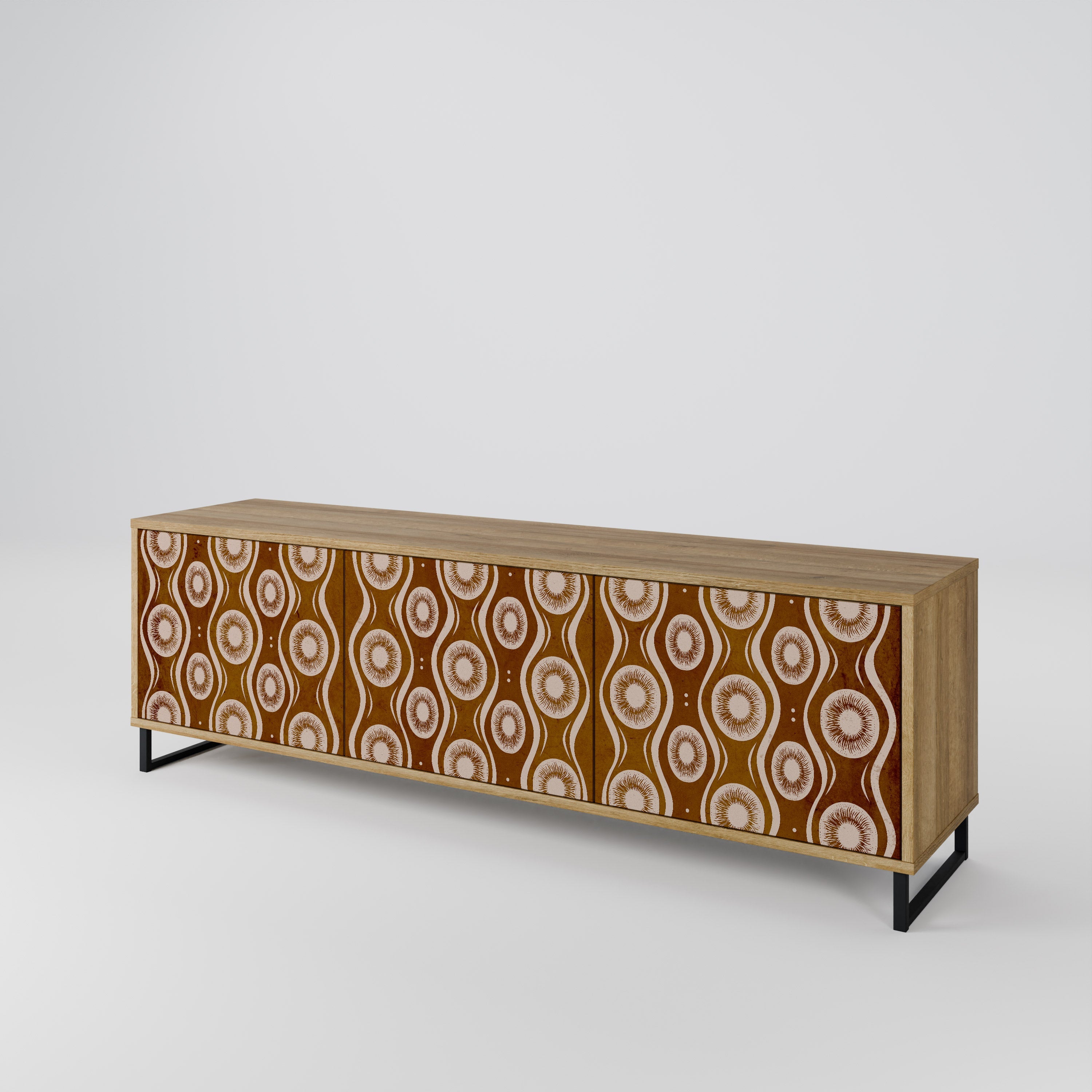 Meuble TV 3 portes BROWN EYES effet chêne