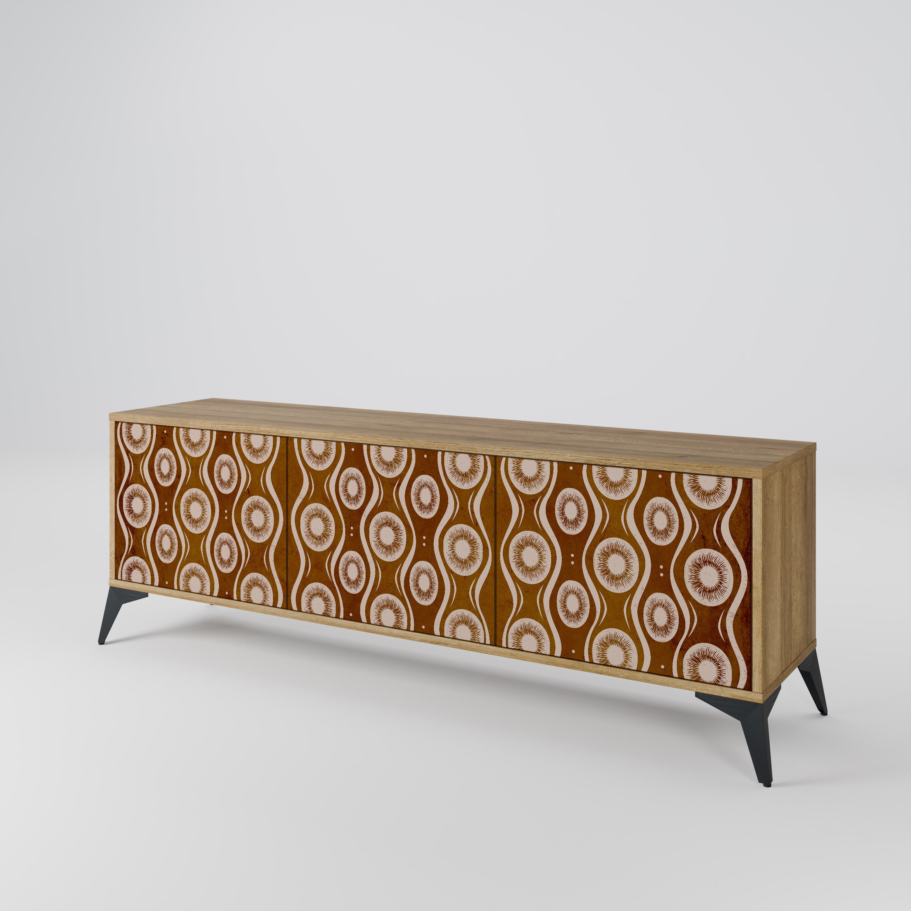 Meuble TV 3 portes BROWN EYES effet chêne