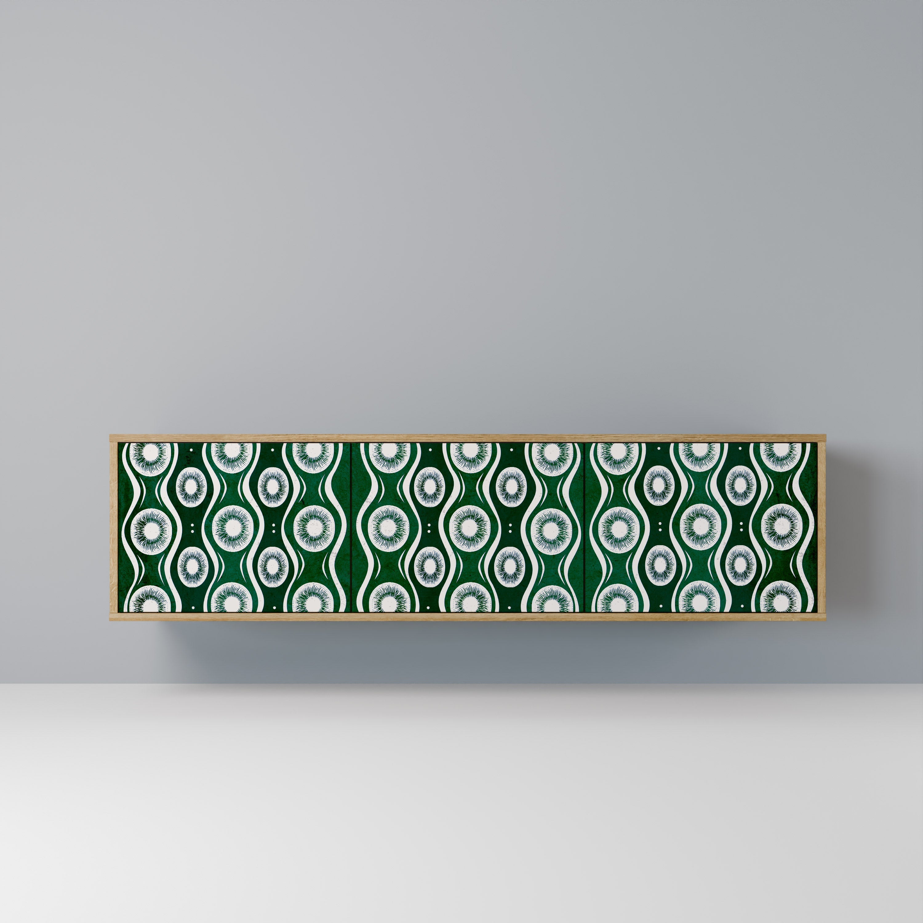 Meuble TV 3 portes GREEN EYES effet chêne