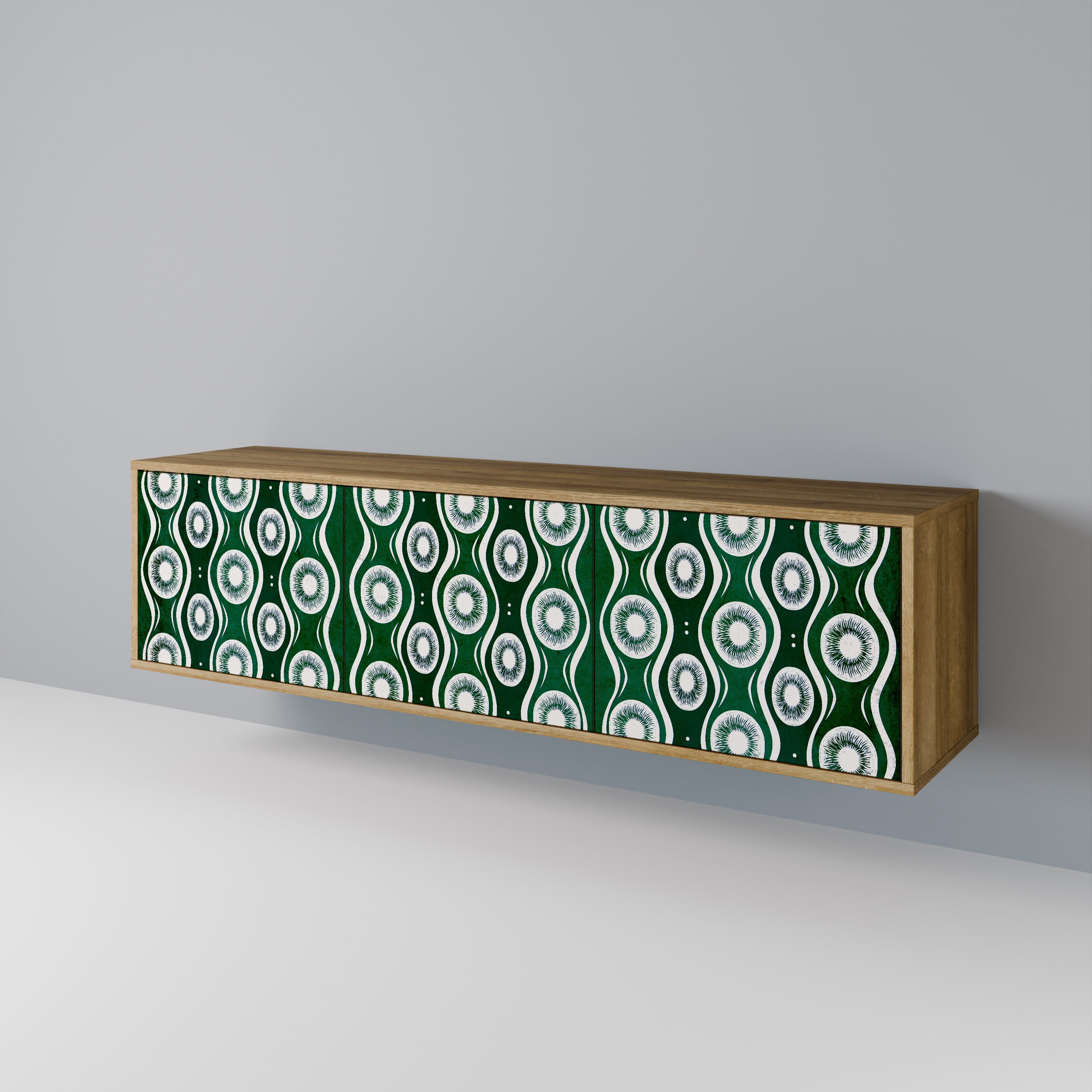 Meuble TV 3 portes GREEN EYES effet chêne