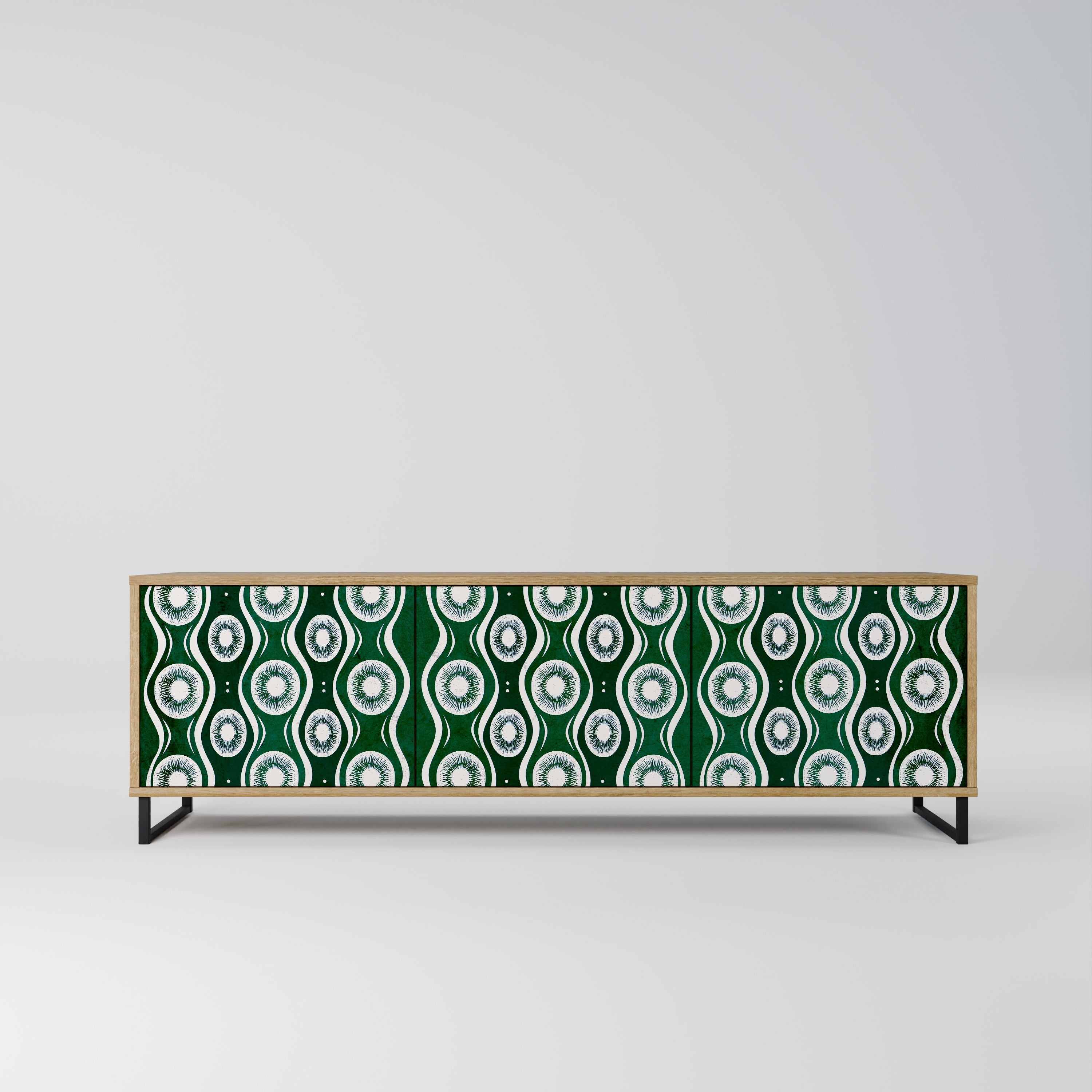 Meuble TV 3 portes GREEN EYES effet chêne