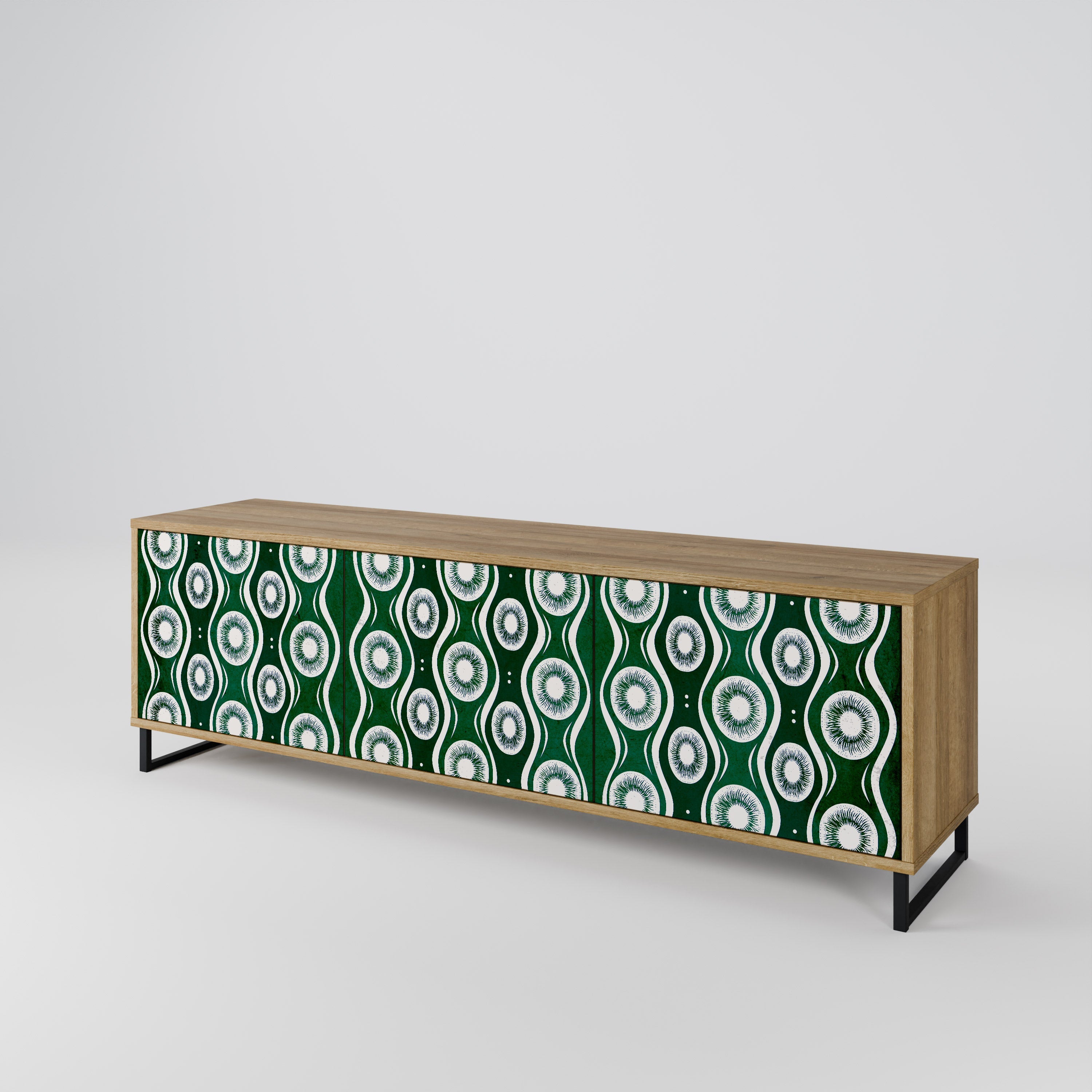 Meuble TV 3 portes GREEN EYES effet chêne