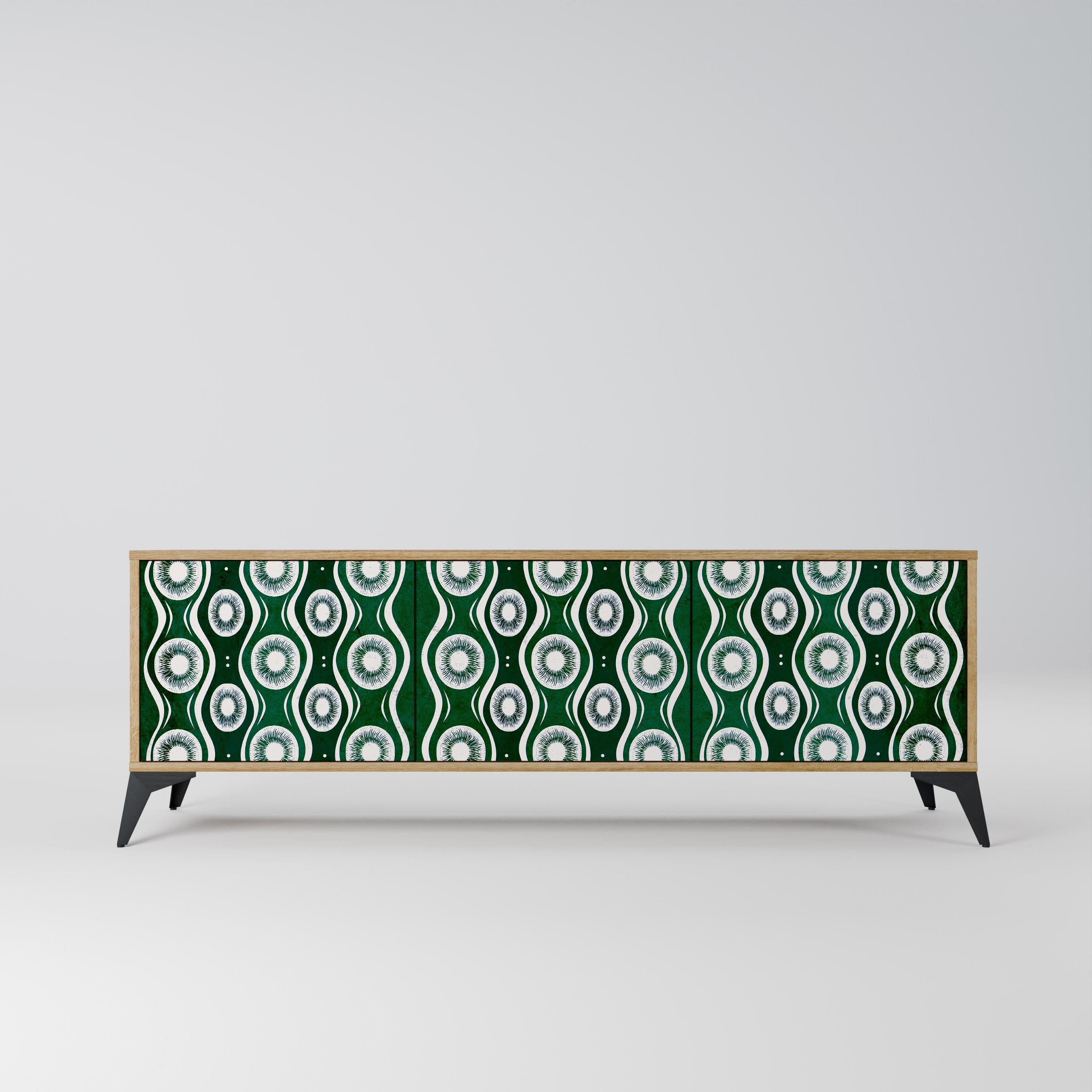 Meuble TV 3 portes GREEN EYES effet chêne