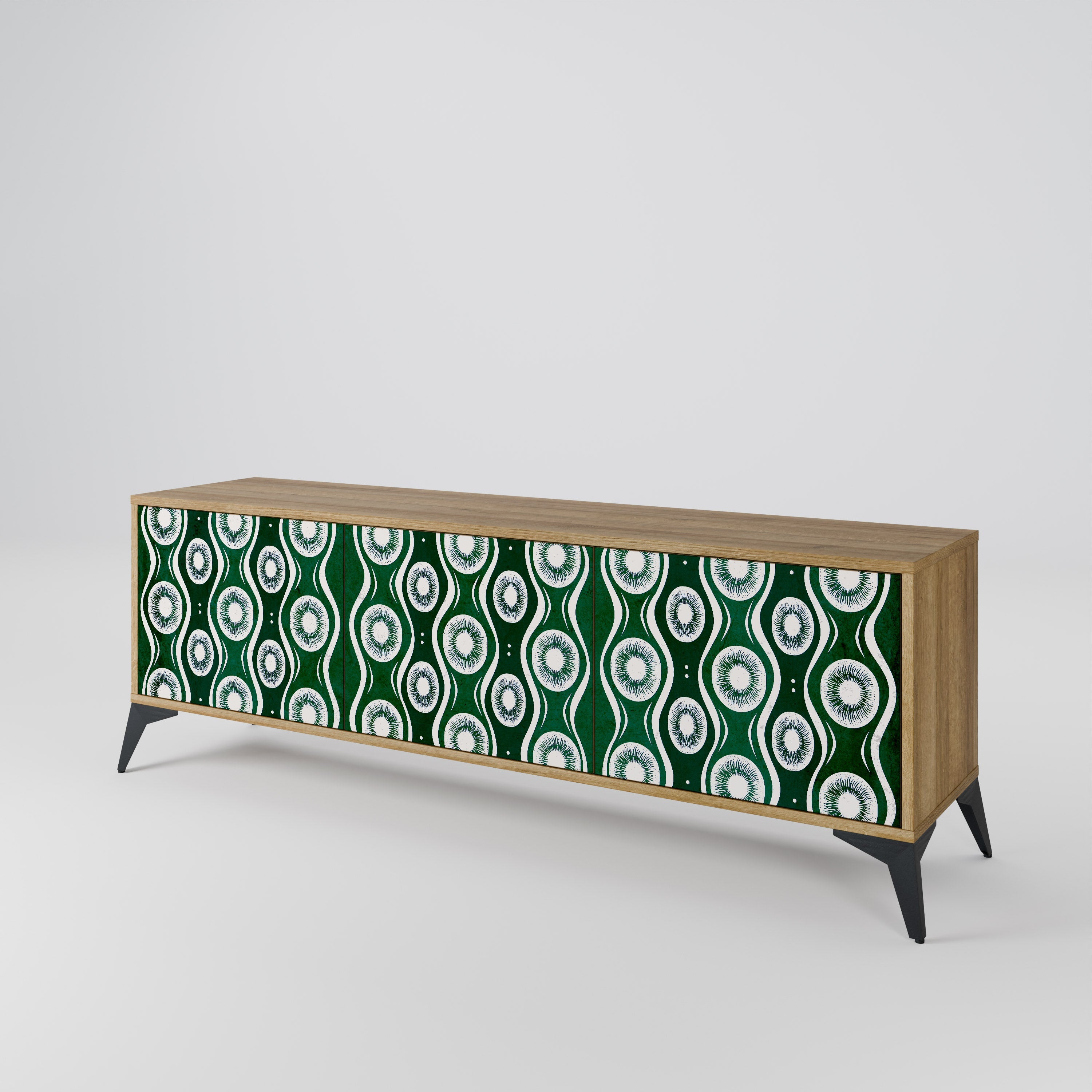 Meuble TV 3 portes GREEN EYES effet chêne