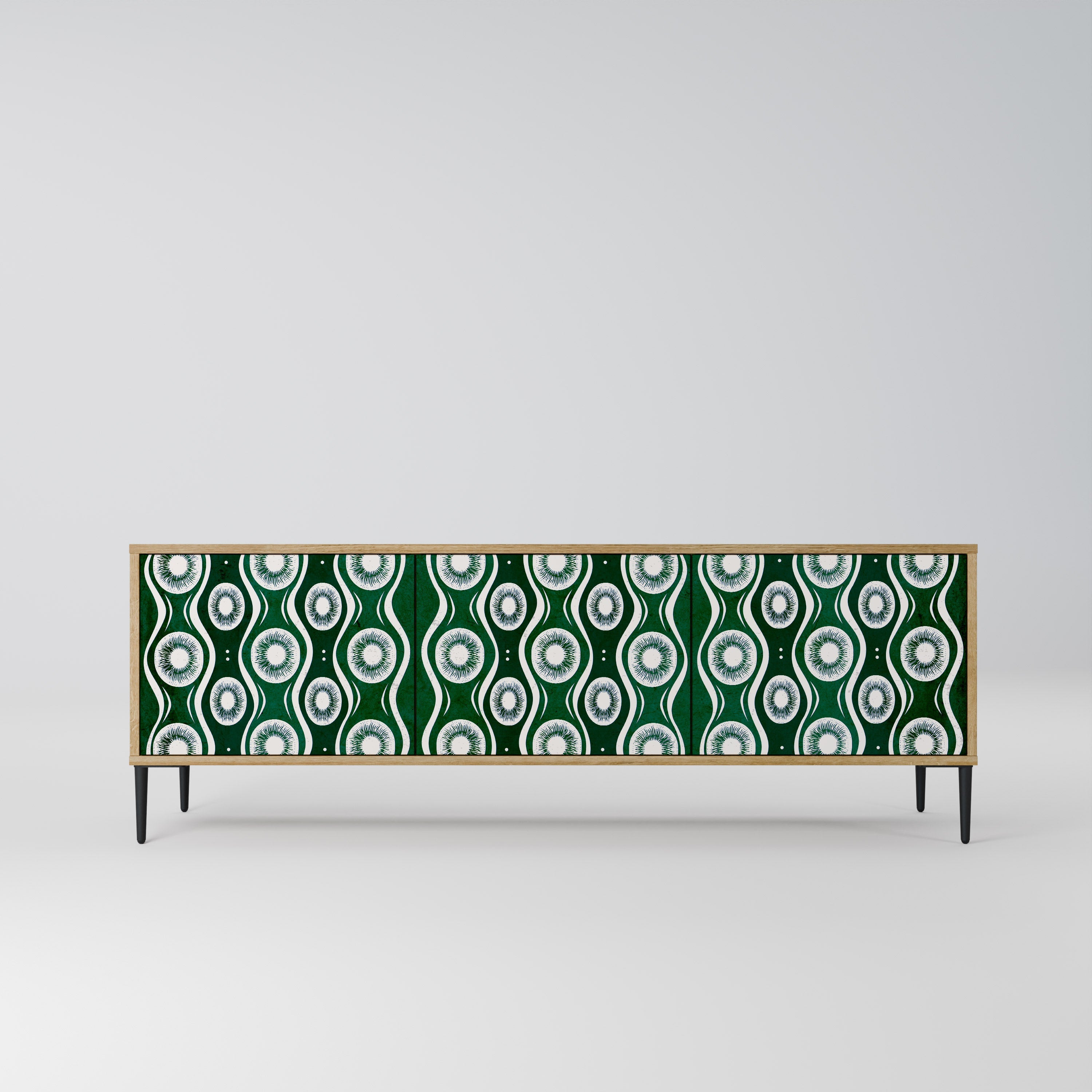 Meuble TV 3 portes GREEN EYES effet chêne