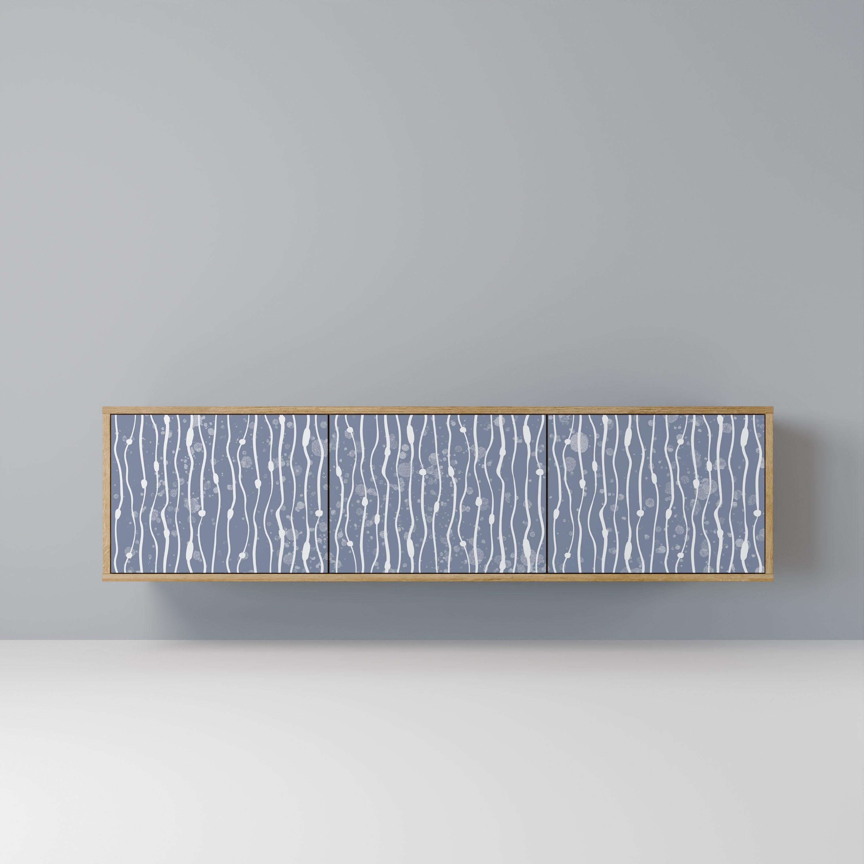 Meuble TV 3 portes GRAPHITE RAIN effet chêne