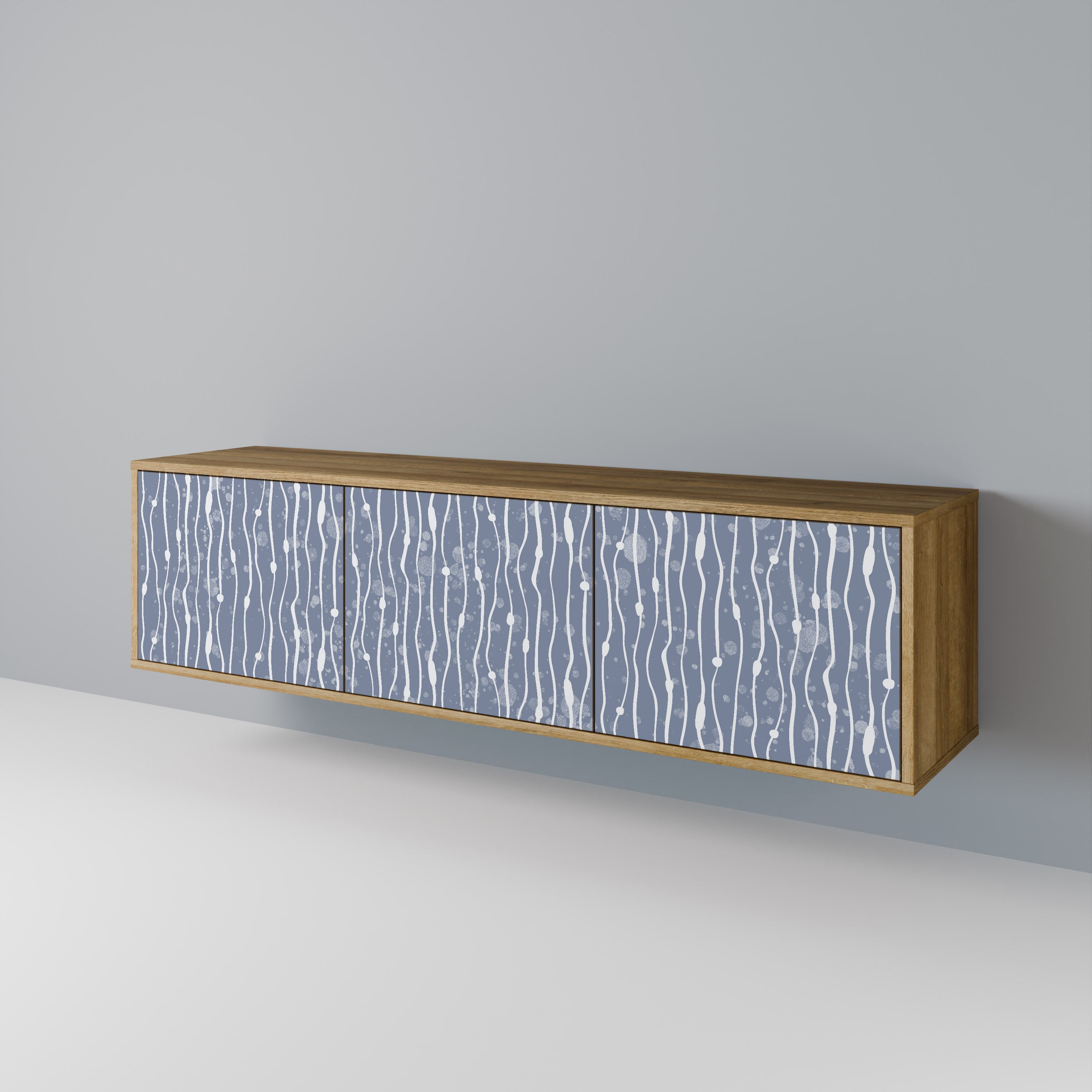 Meuble TV 3 portes GRAPHITE RAIN effet chêne