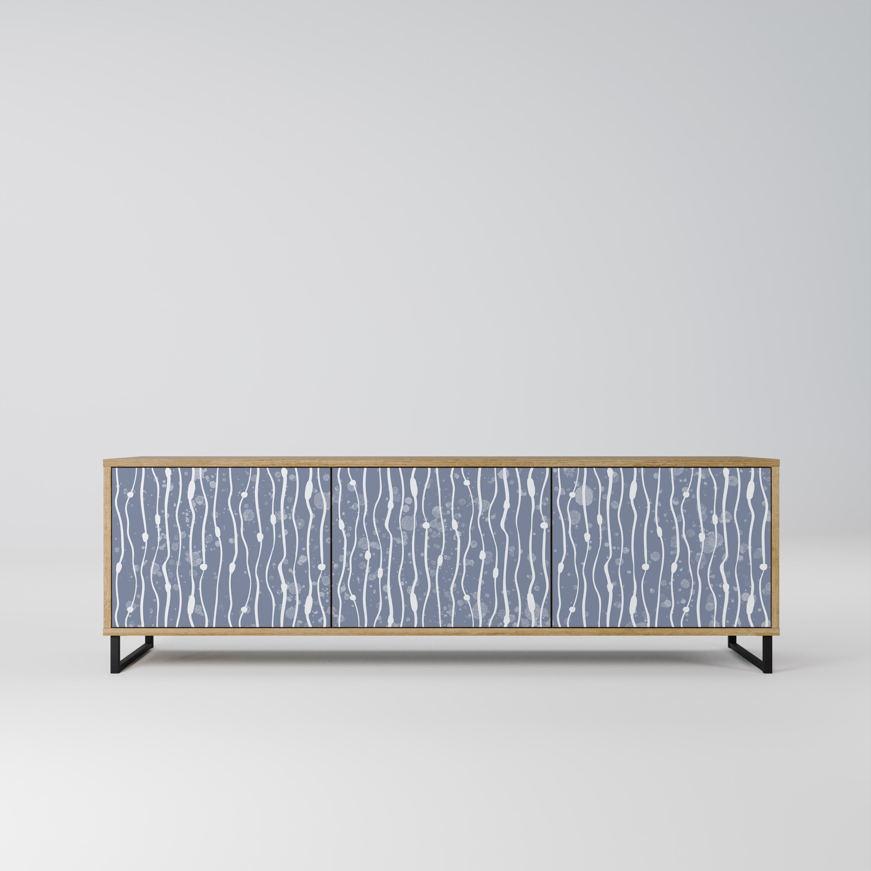 Meuble TV 3 portes GRAPHITE RAIN effet chêne