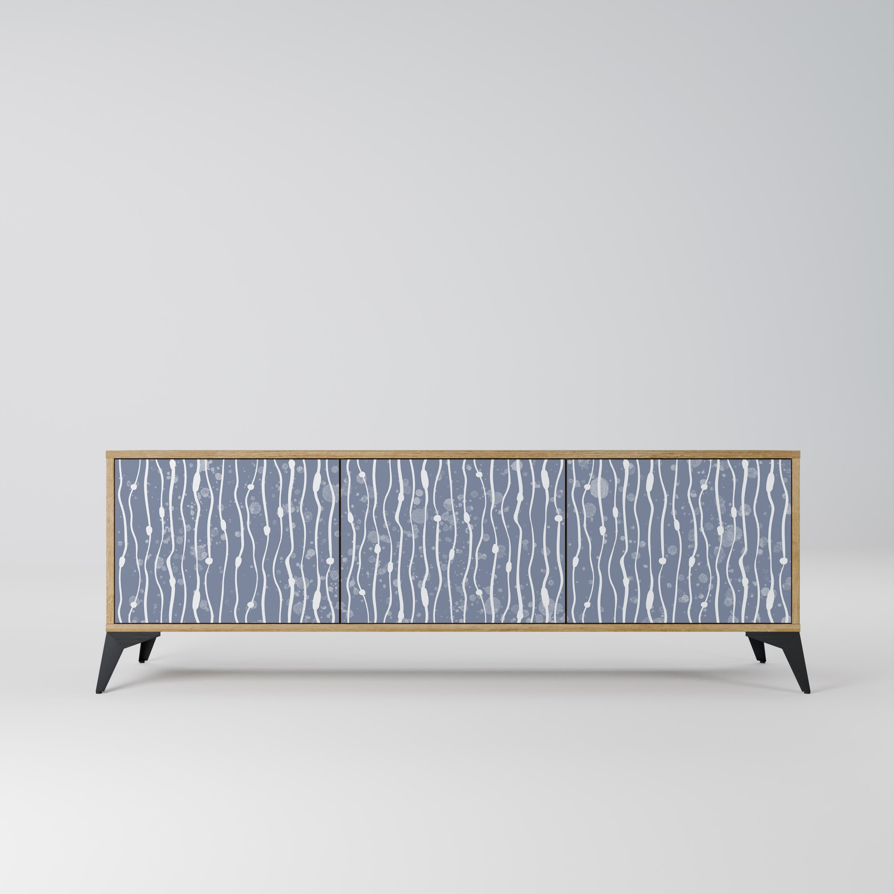 Meuble TV 3 portes GRAPHITE RAIN effet chêne