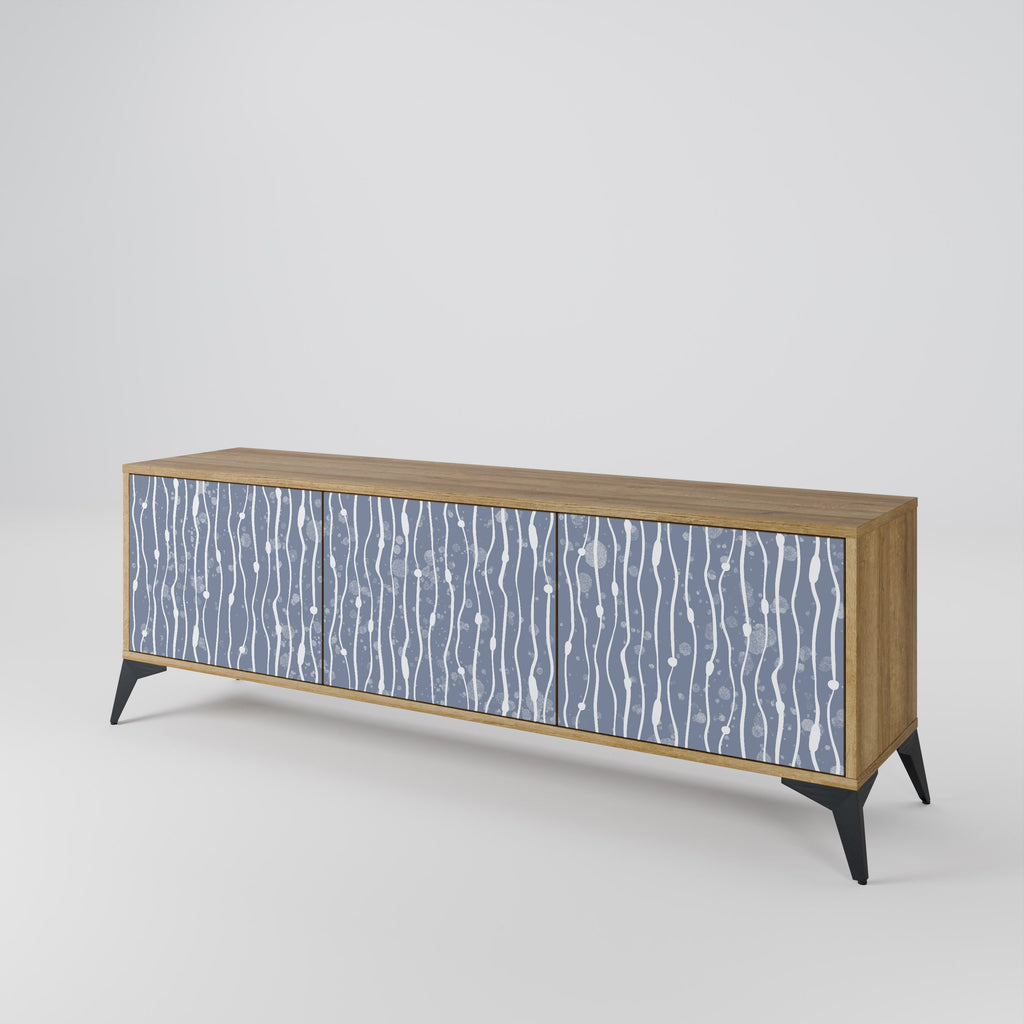 Meuble TV 3 portes GRAPHITE RAIN effet chêne