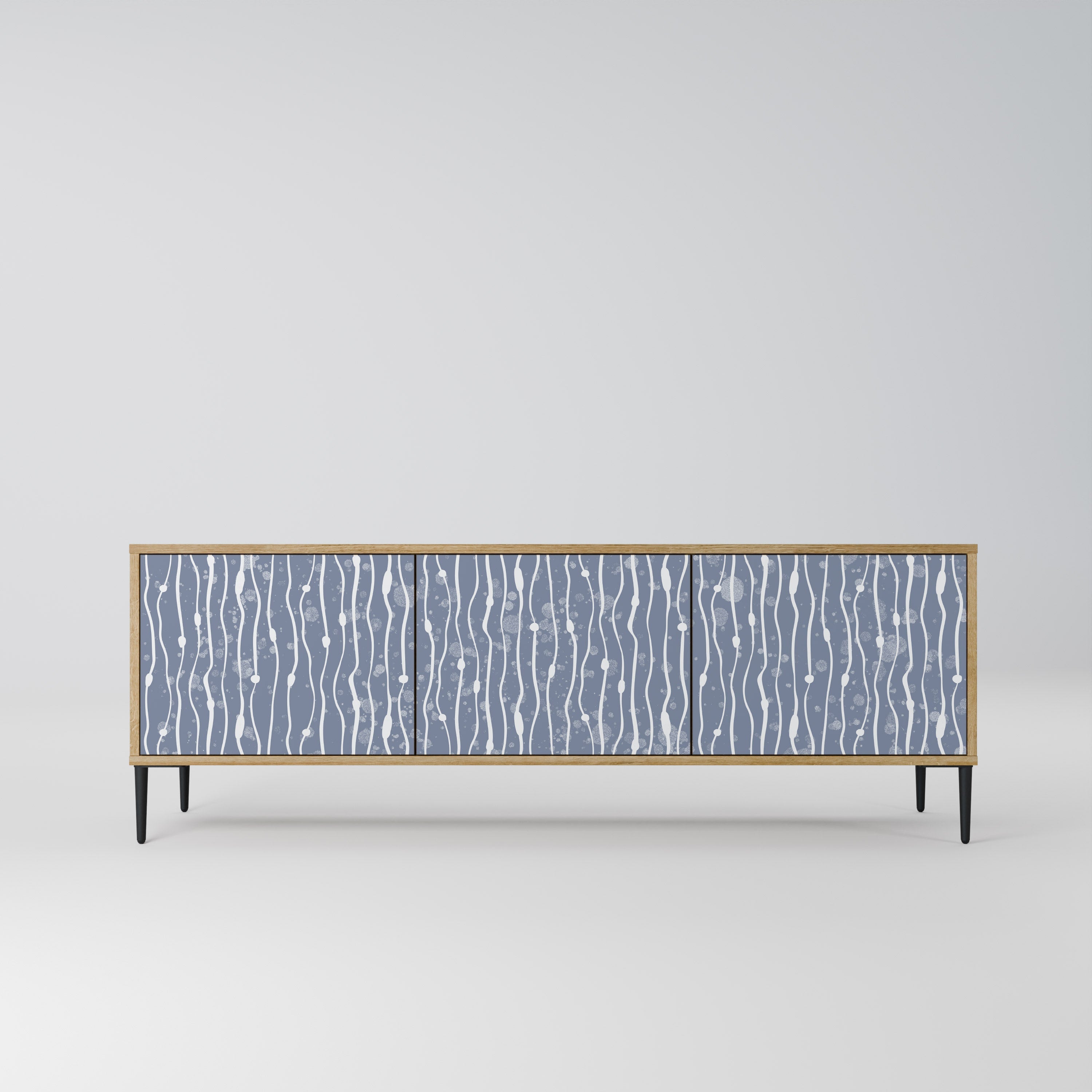 Meuble TV 3 portes GRAPHITE RAIN effet chêne