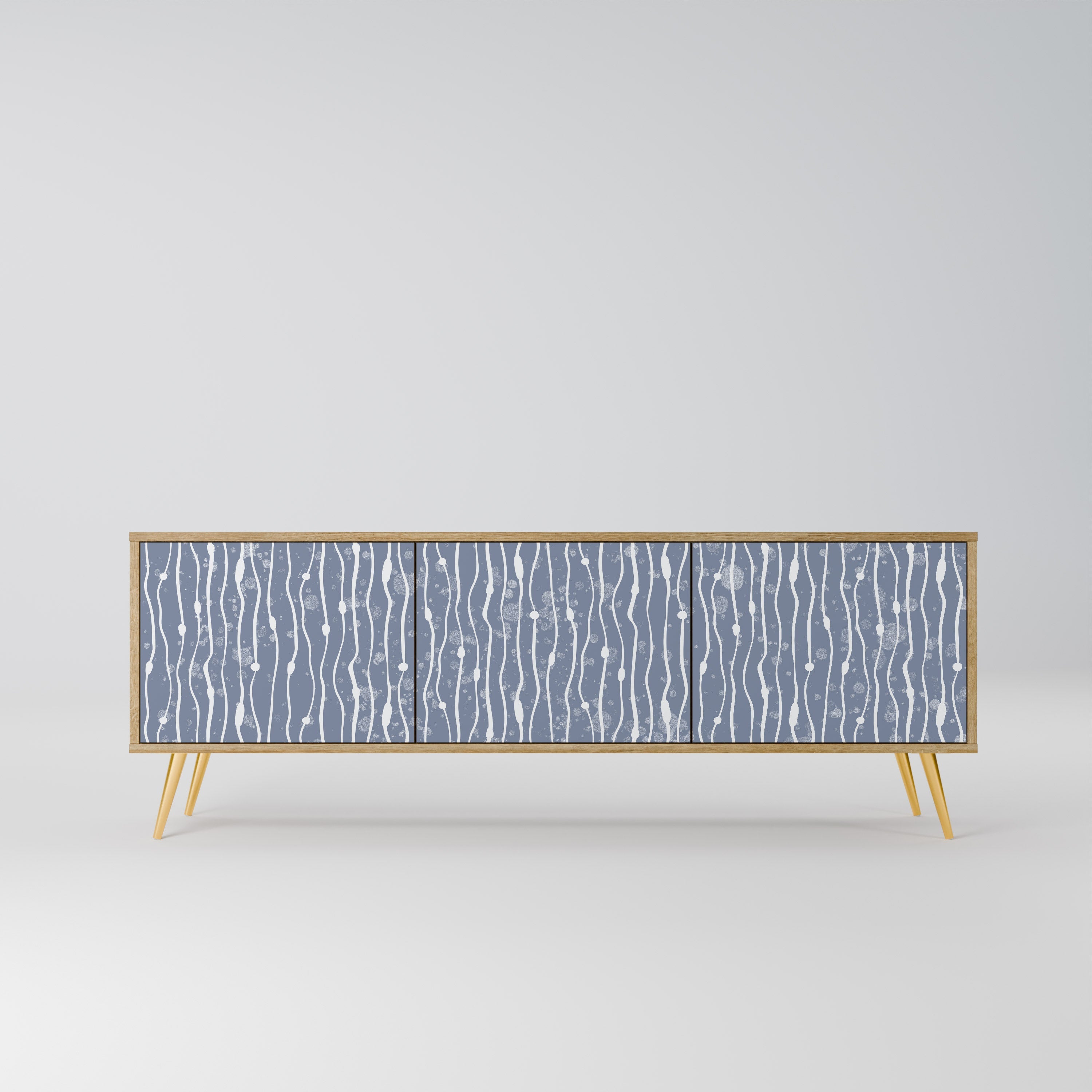 Meuble TV 3 portes GRAPHITE RAIN effet chêne