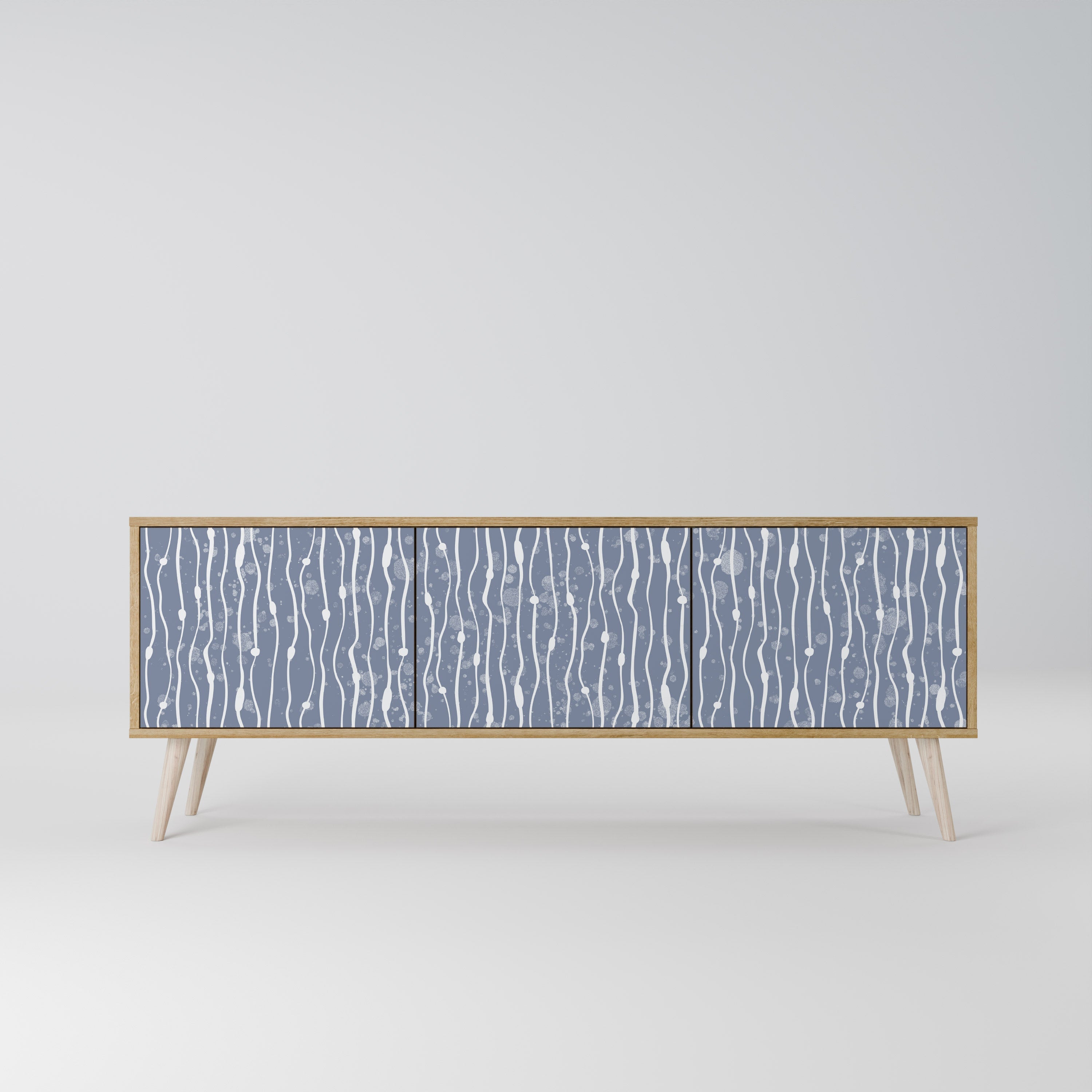 Meuble TV 3 portes GRAPHITE RAIN effet chêne