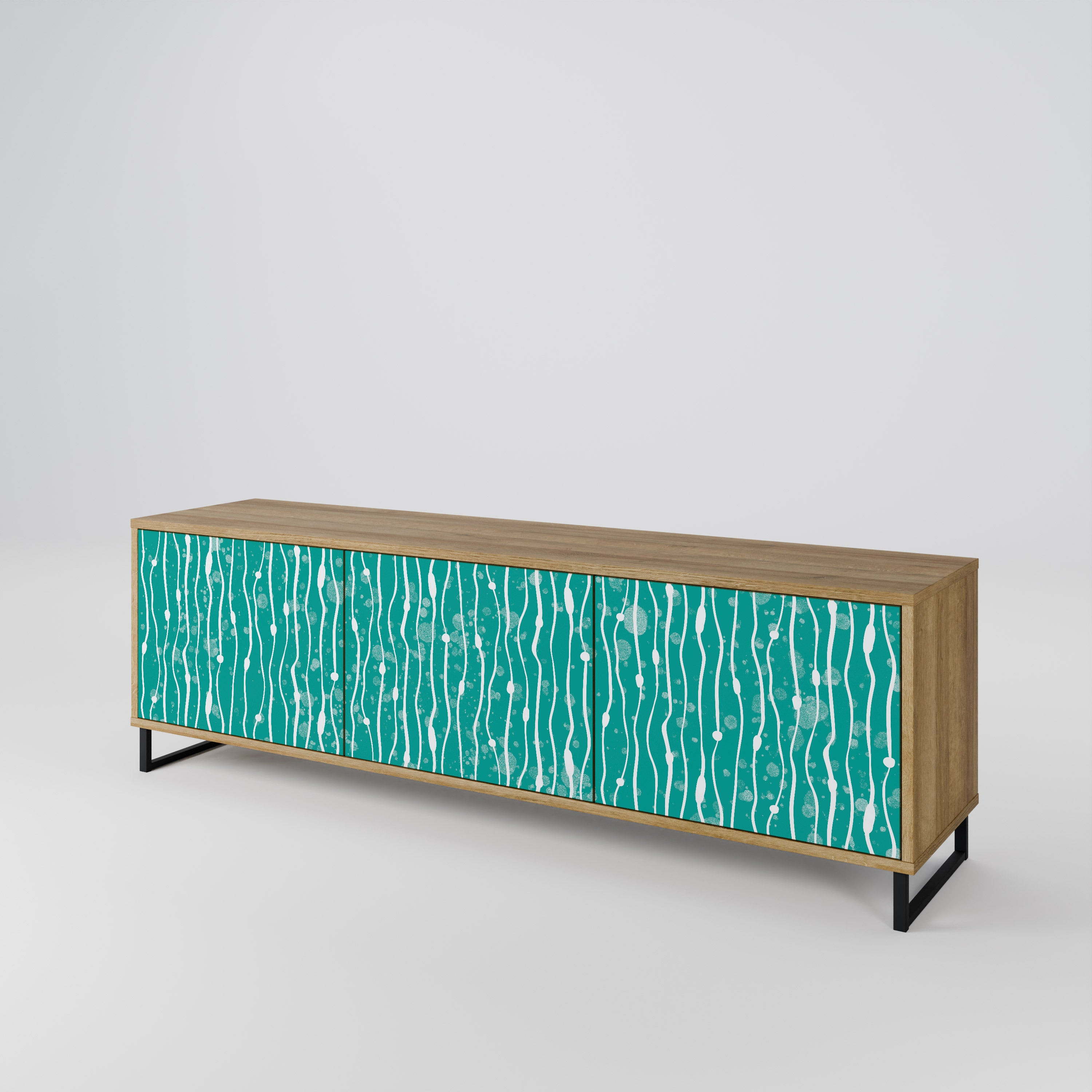 TURQUOISE RAIN 3-Door TV Cabinet