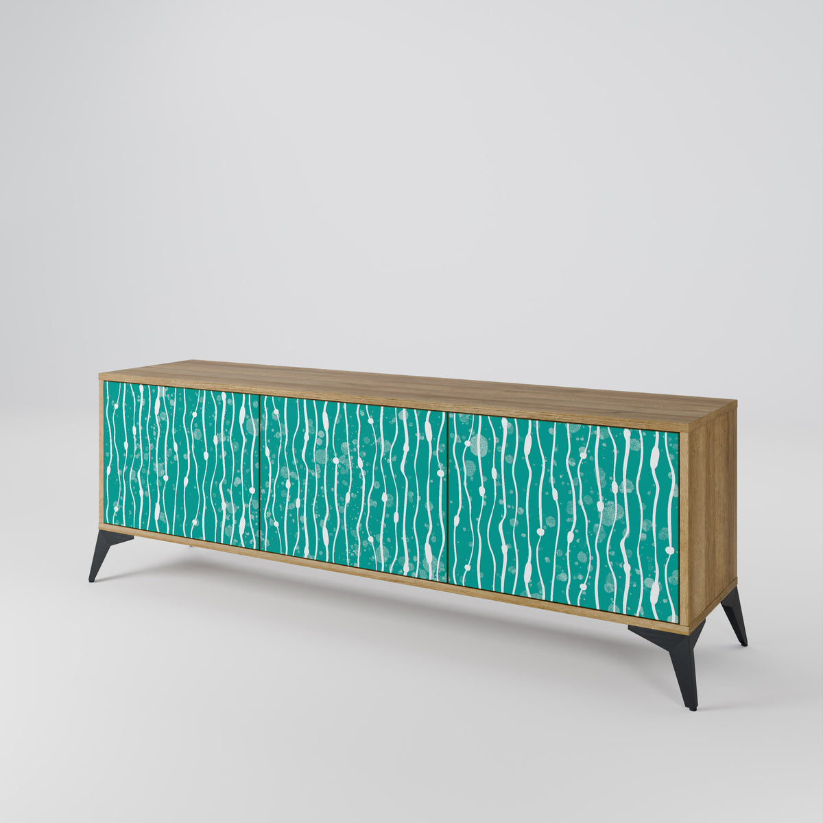 TURQUOISE RAIN 3-Door TV Cabinet