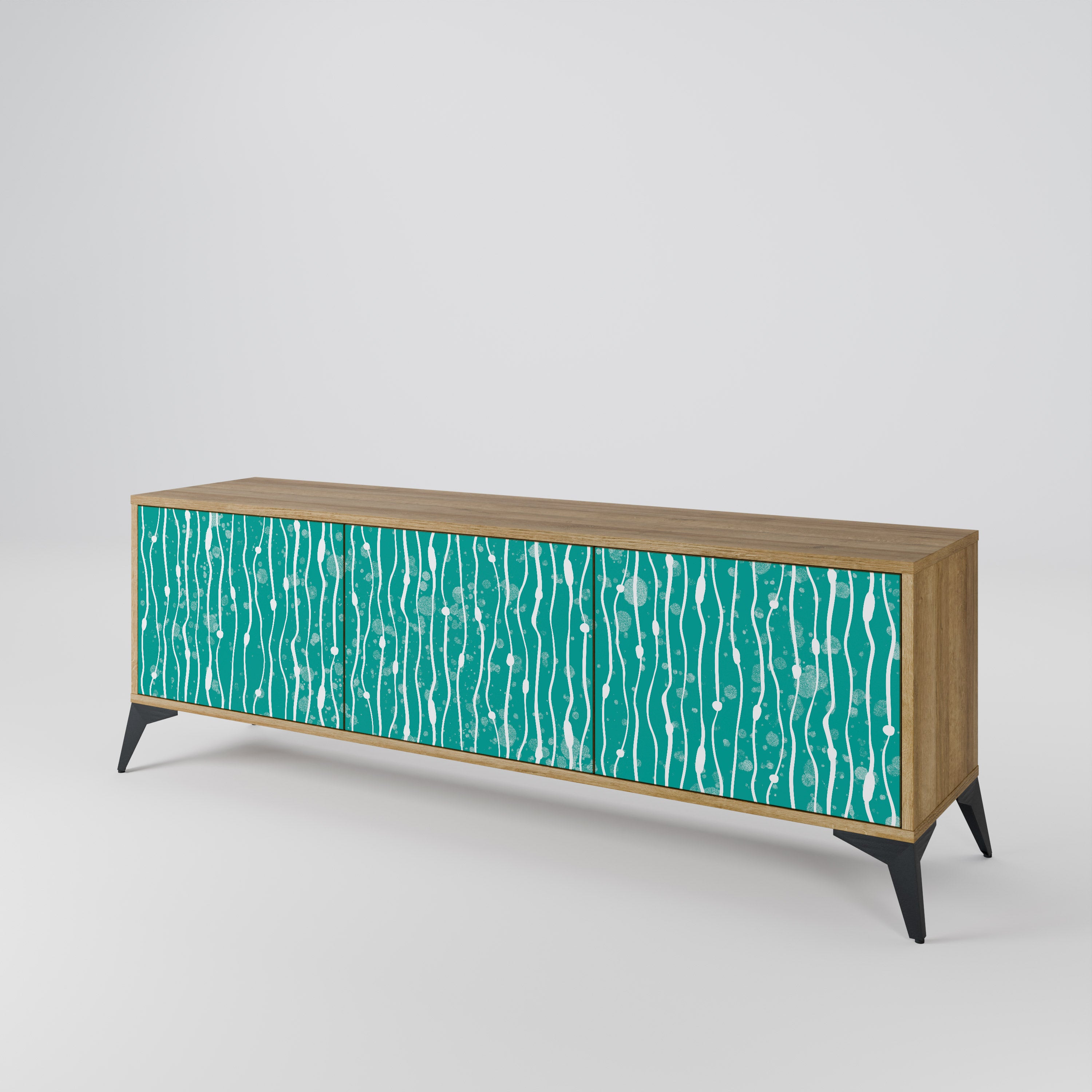 TURQUOISE RAIN 3-Door TV Cabinet