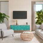 TURQUOISE RAIN 3-Door TV Cabinet