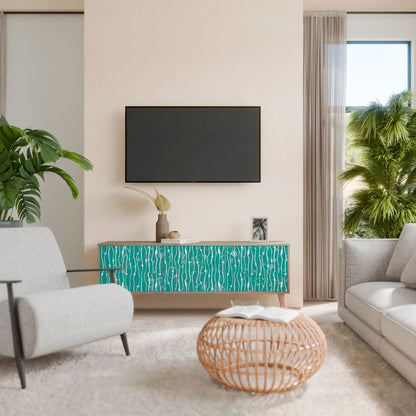 TURQUOISE RAIN 3-Door TV Cabinet