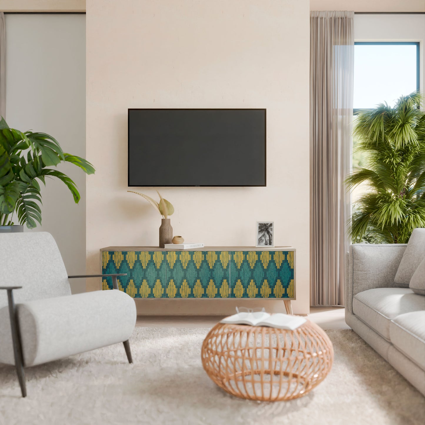 POLYGONS 3-Door TV Cabinet
