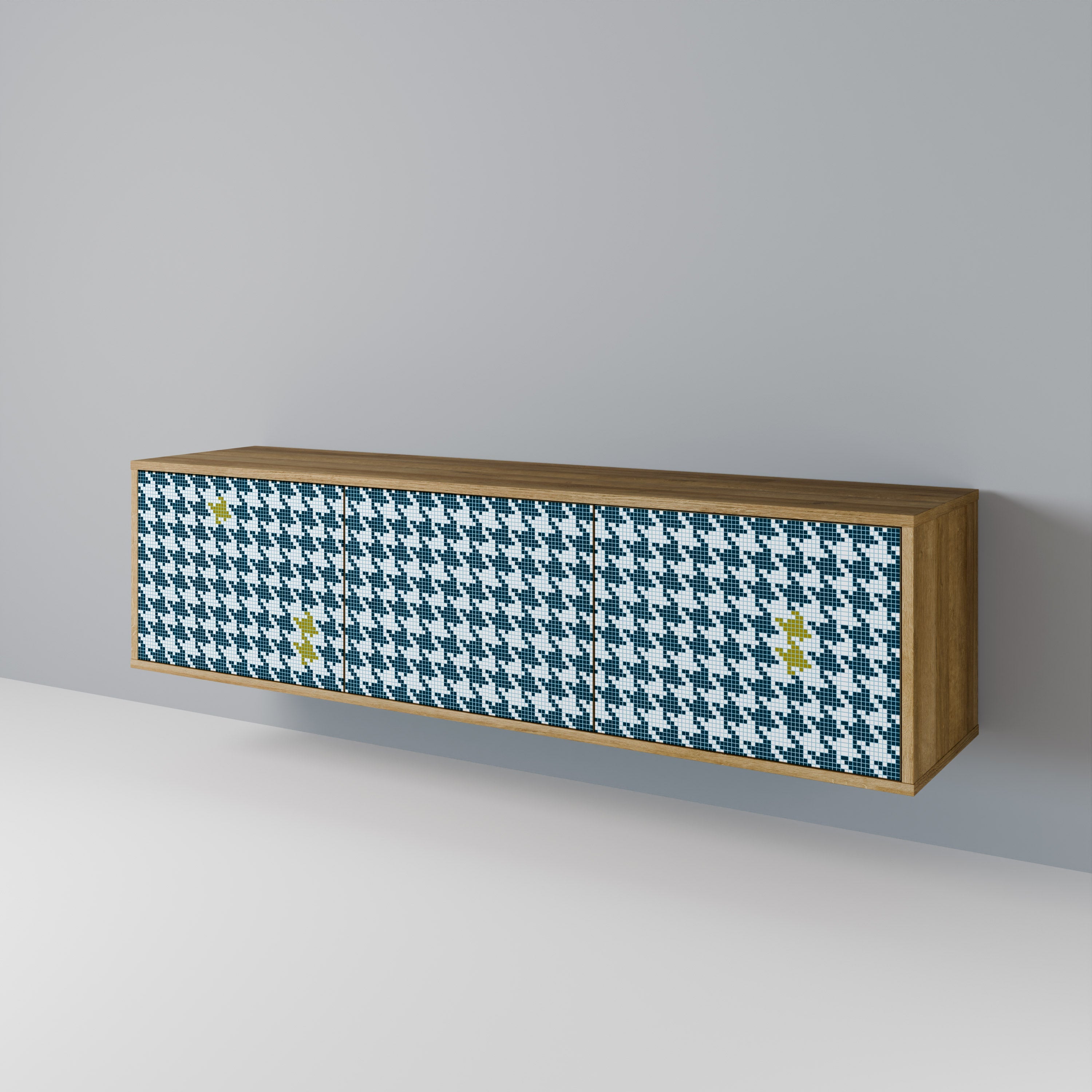 Meuble TV 3 portes HORS CONTEXTE effet chêne