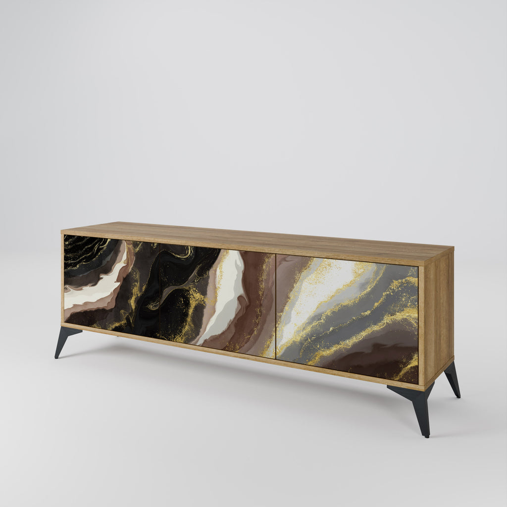 Meuble TV 3 portes GOLD DUST effet chêne