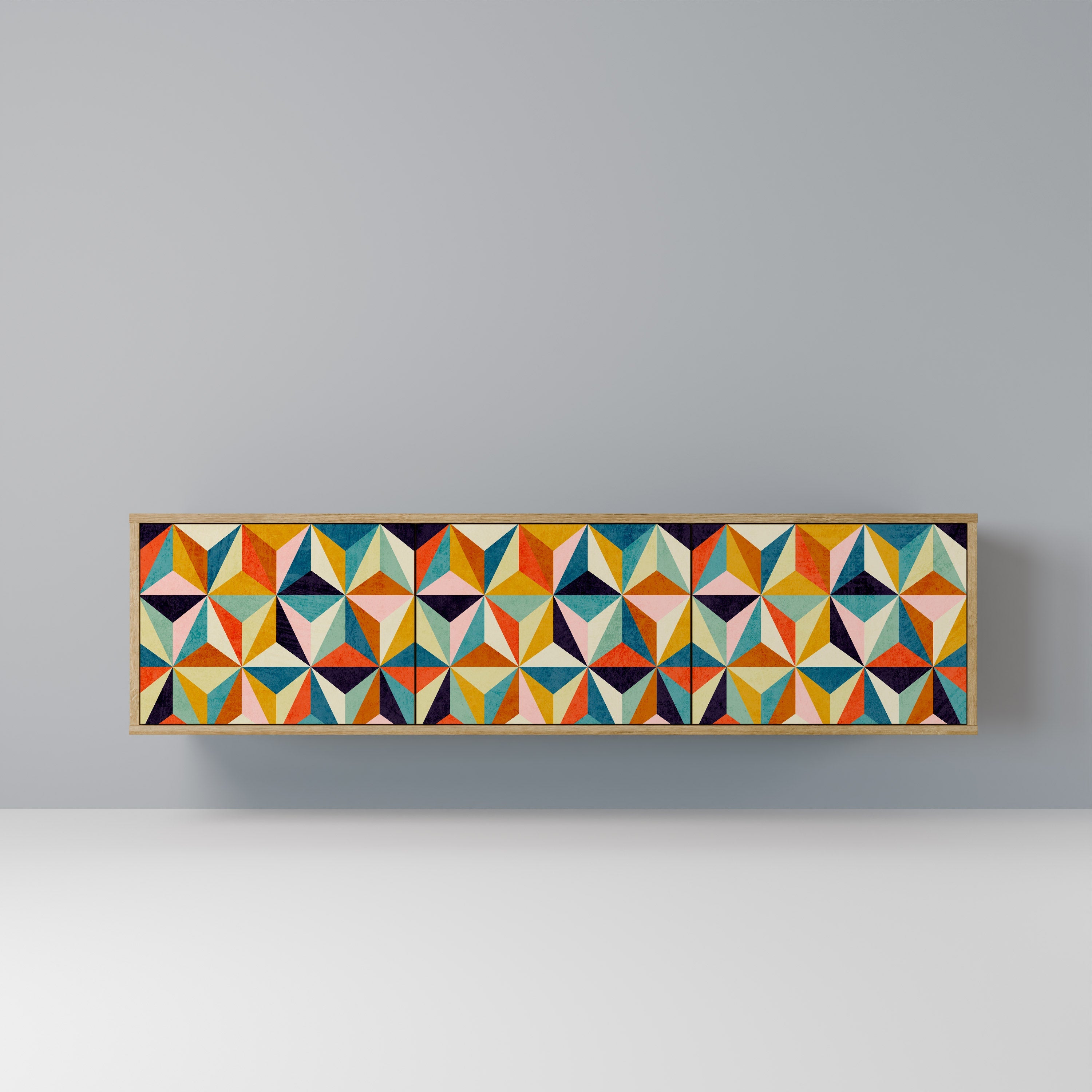 Meuble TV 3 portes TESSELATE TREASURES effet chêne