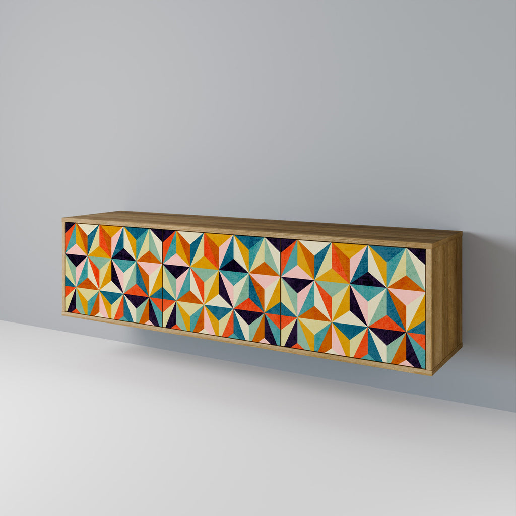 Meuble TV 3 portes TESSELATE TREASURES effet chêne