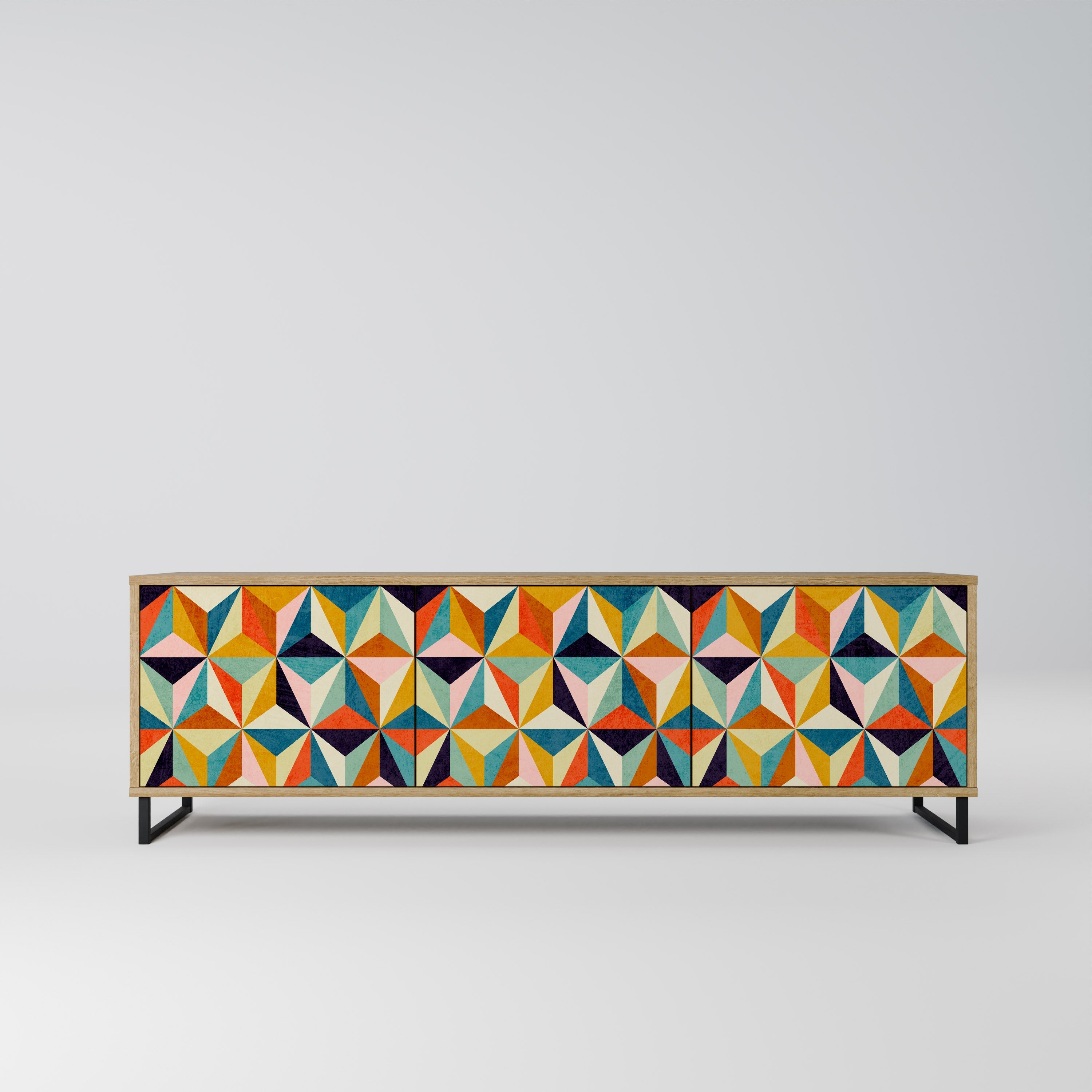 Meuble TV 3 portes TESSELATE TREASURES effet chêne