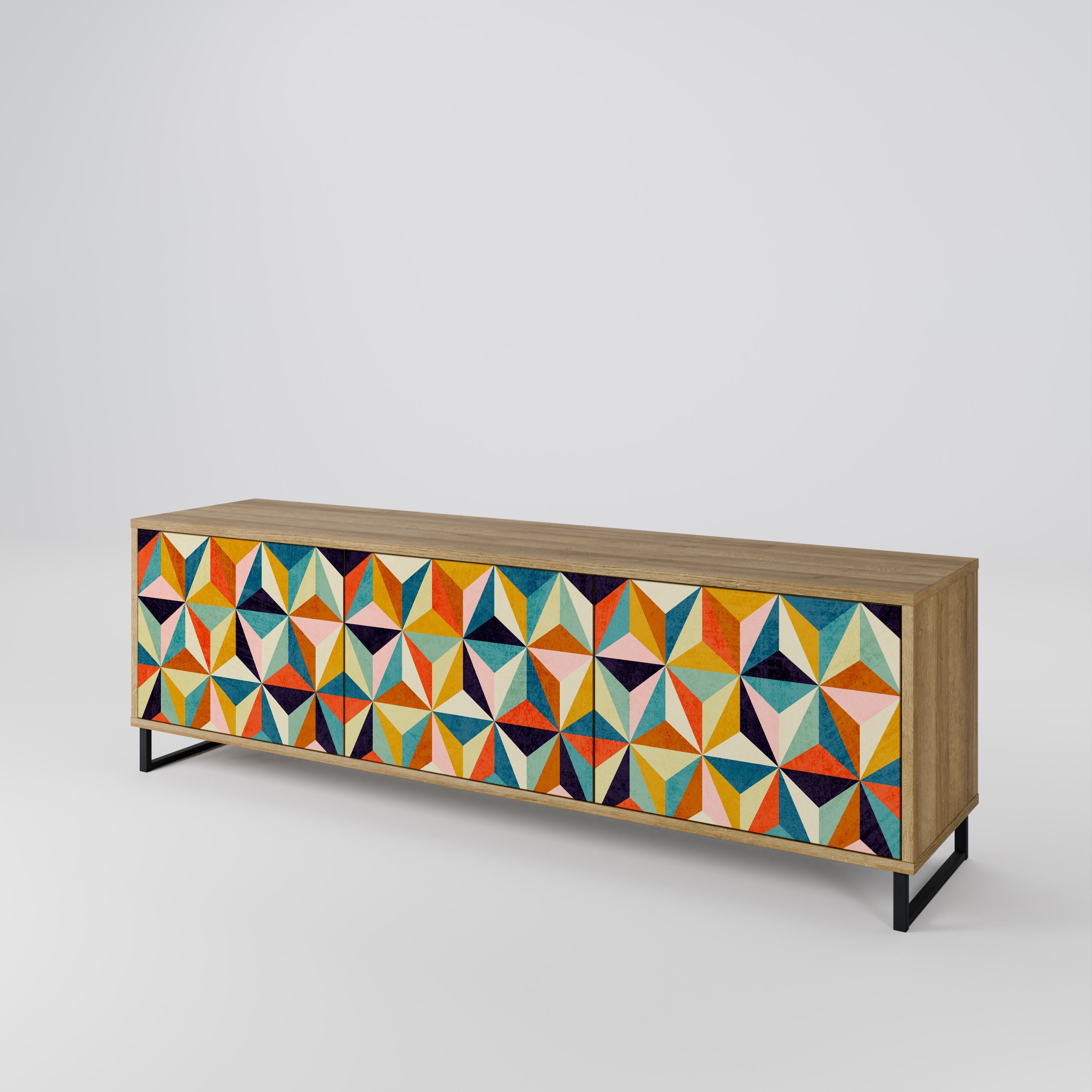 Meuble TV 3 portes TESSELATE TREASURES effet chêne