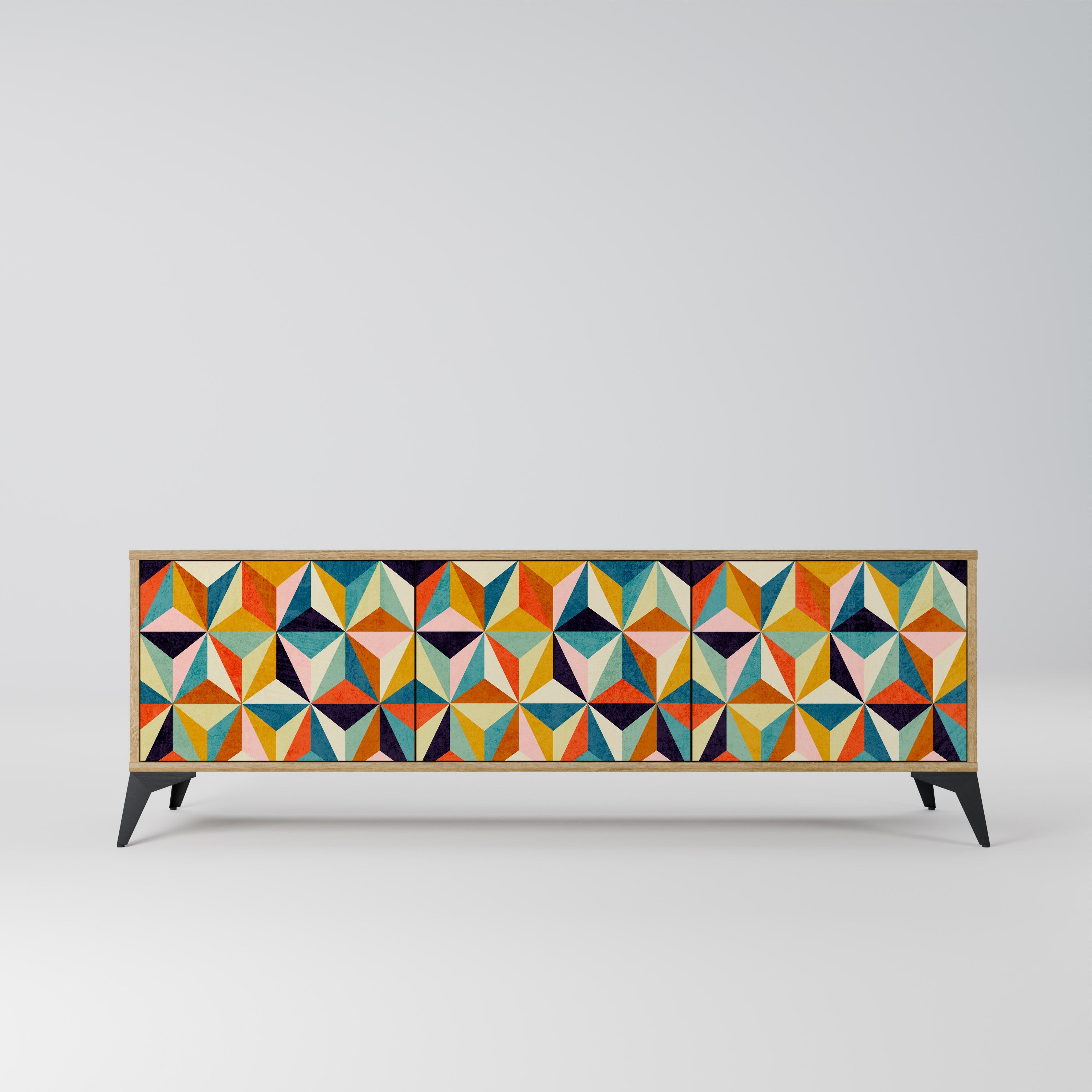 Meuble TV 3 portes TESSELATE TREASURES effet chêne