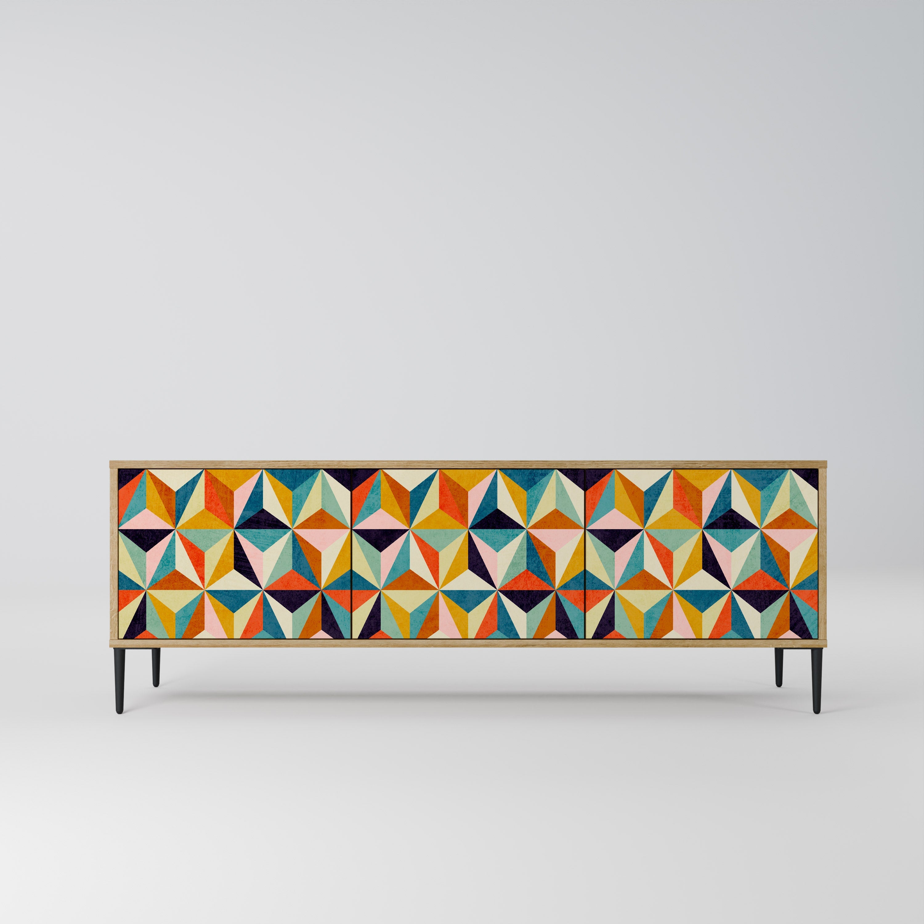 Meuble TV 3 portes TESSELATE TREASURES effet chêne