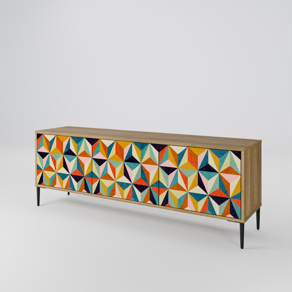 Meuble TV 3 portes TESSELATE TREASURES effet chêne